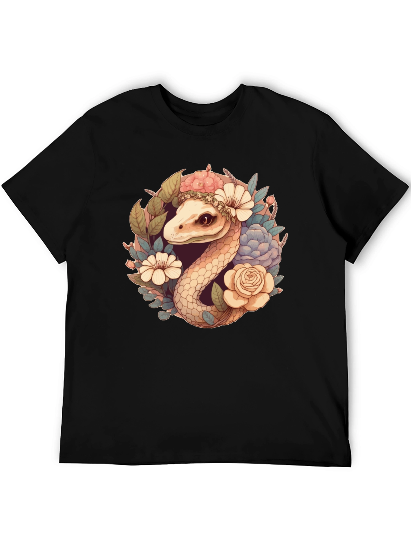 Floral Snake Graphic Tee - Stylish Comfort