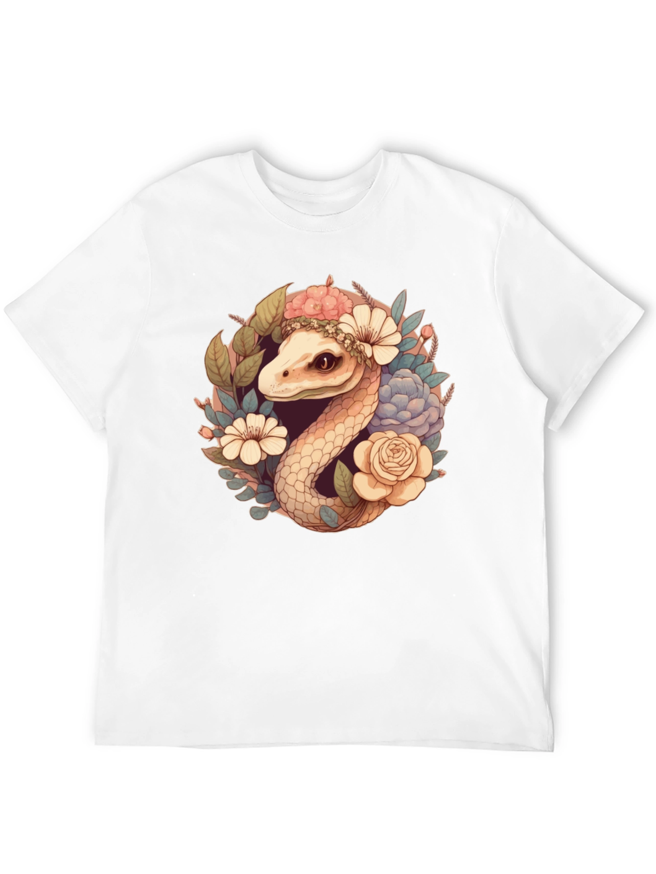 Floral Snake Graphic Tee - Stylish Comfort