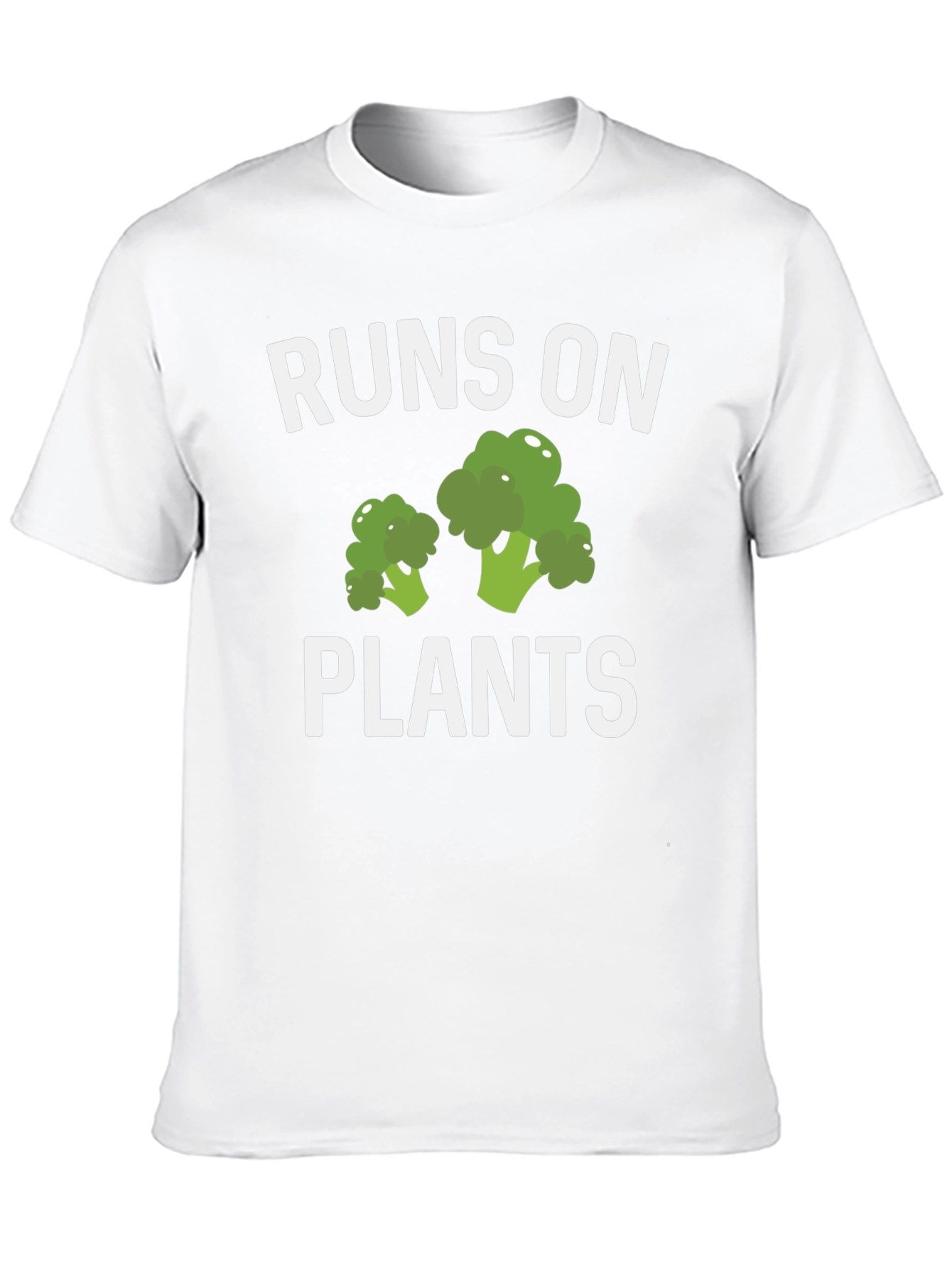 Runs On Plants T-Shirt Vegan Broccoli Graphic Tee
