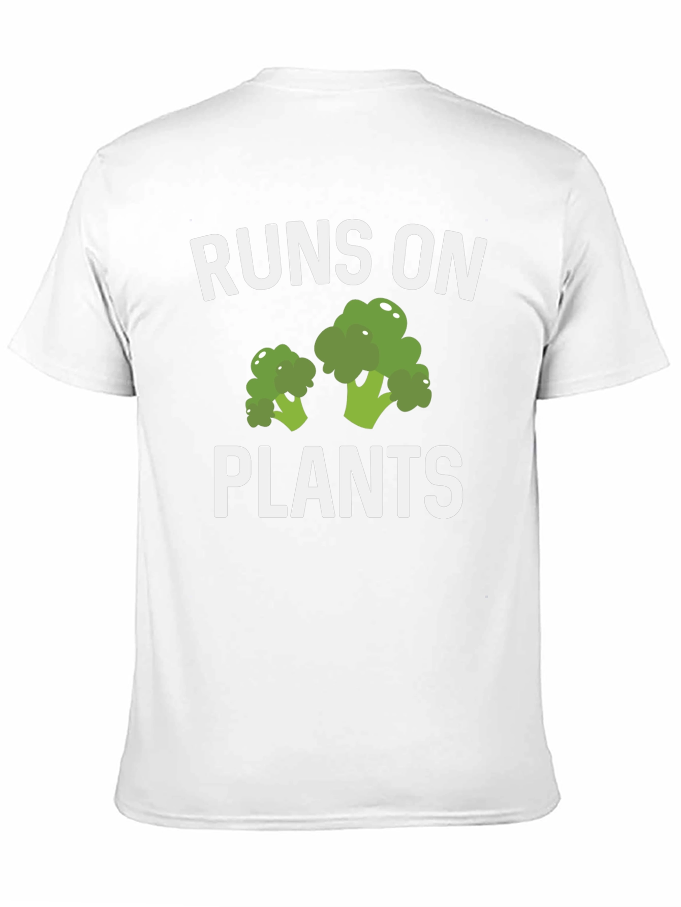 Runs On Plants T-Shirt Vegan Broccoli Graphic Tee