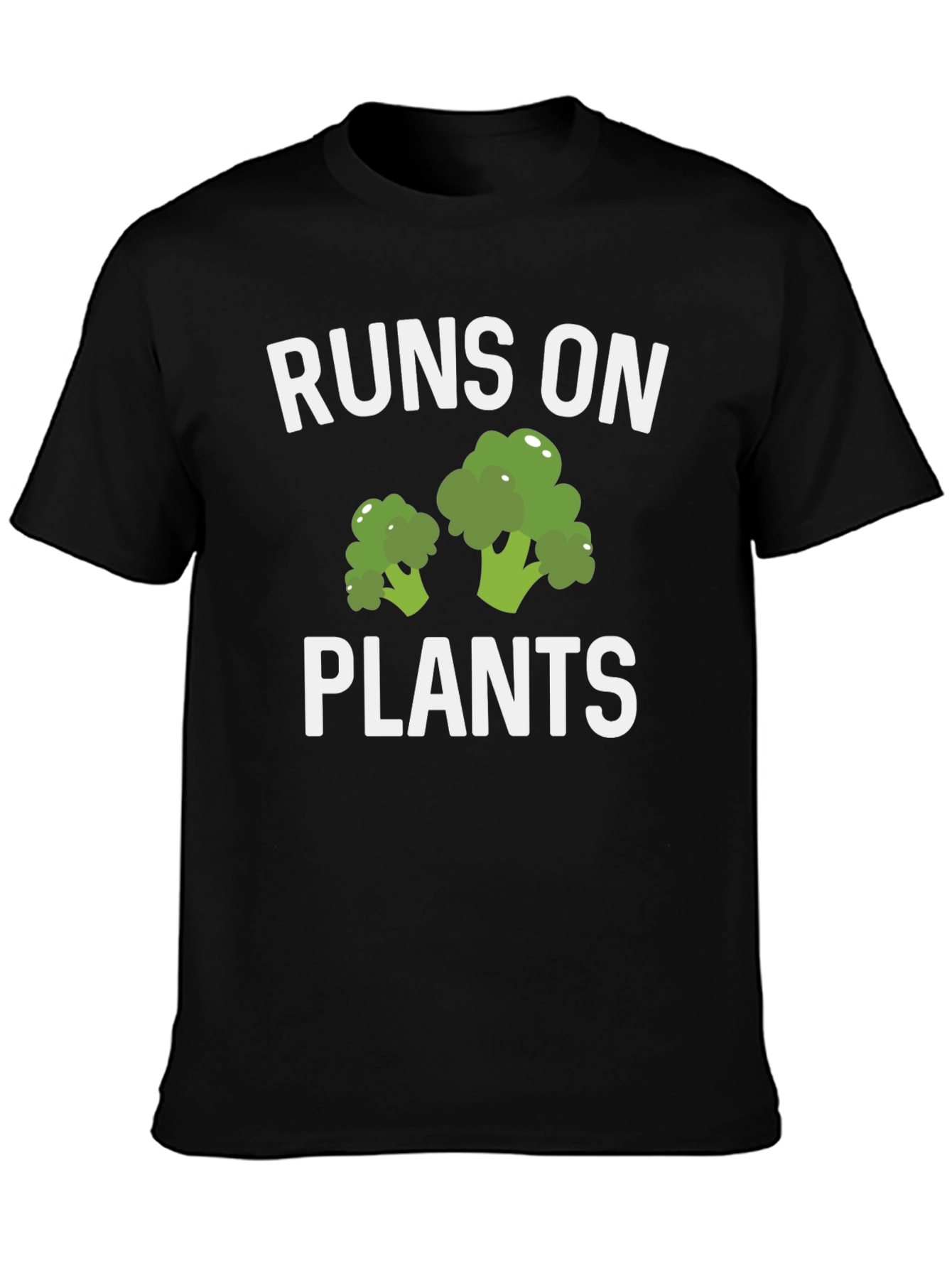 Runs On Plants T-Shirt Vegan Broccoli Graphic Tee