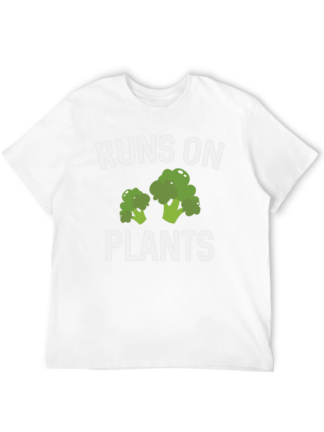 Runs On Plants T-Shirt Vegan Broccoli Graphic Tee