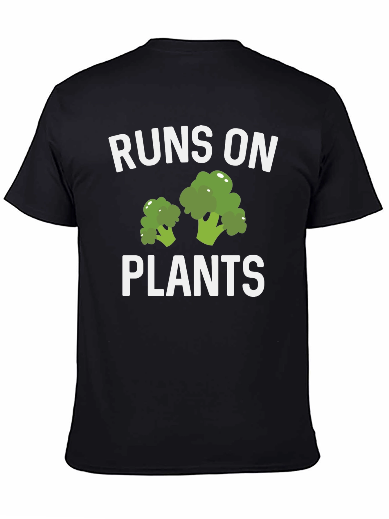 Runs On Plants T-Shirt Vegan Broccoli Graphic Tee