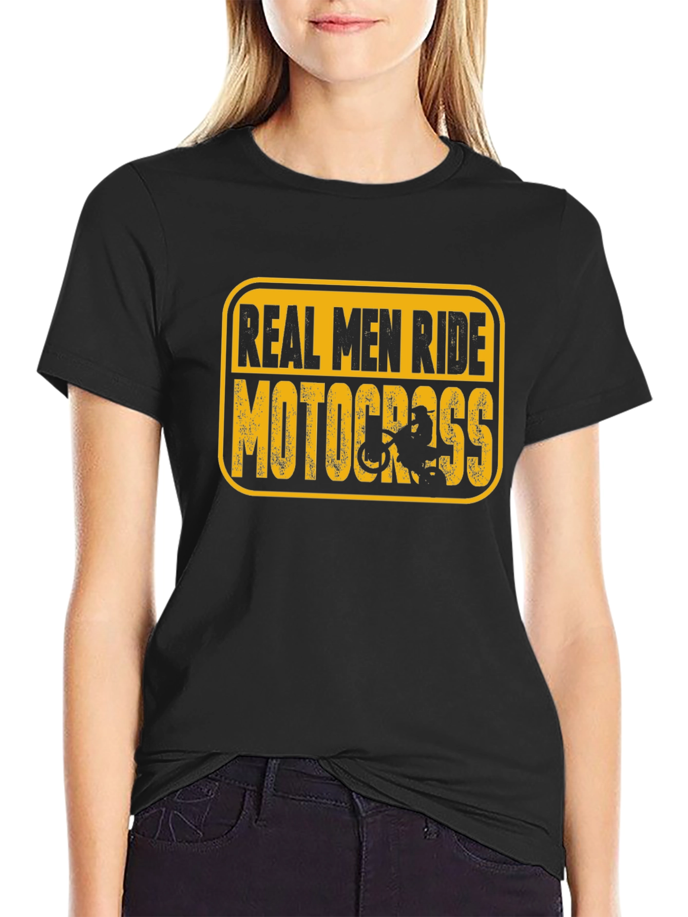 Real Men Ride Motocross Black T-Shirt