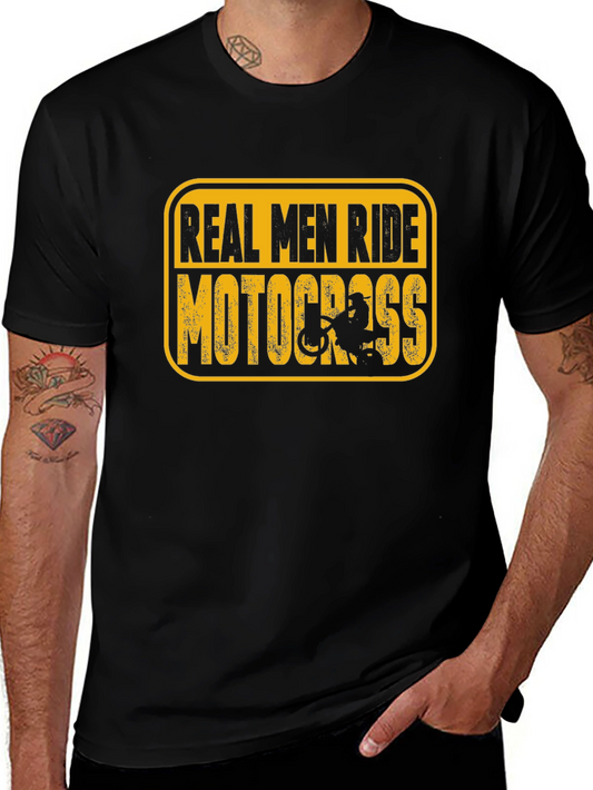 Real Men Ride Motocross Black T-Shirt