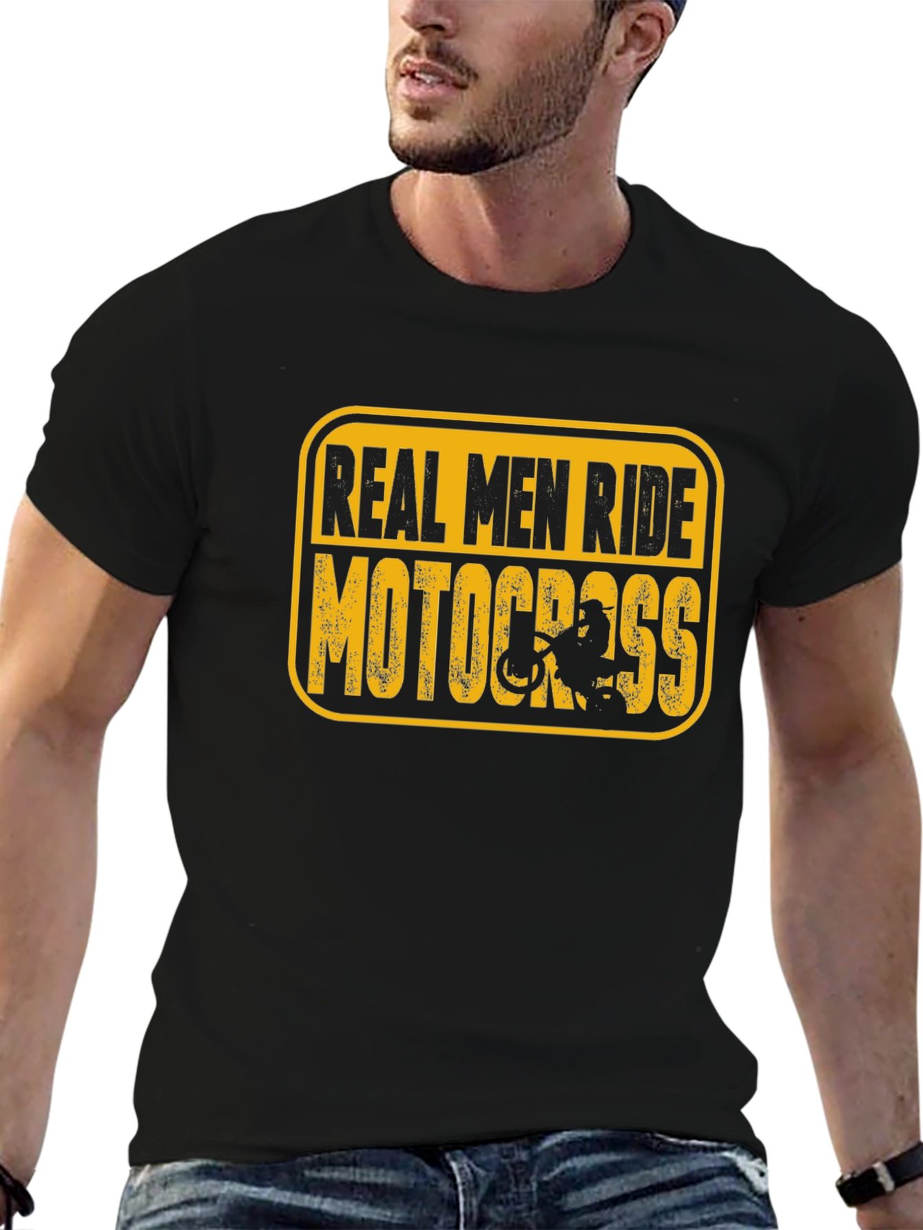 Real Men Ride Motocross Black T-Shirt