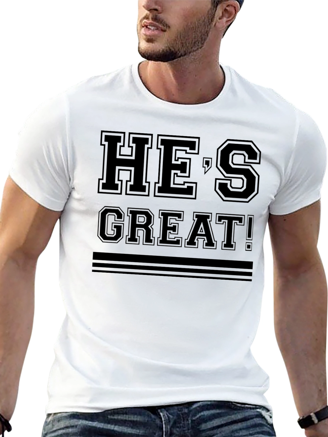 Hes Great T-Shirt - Solid Black