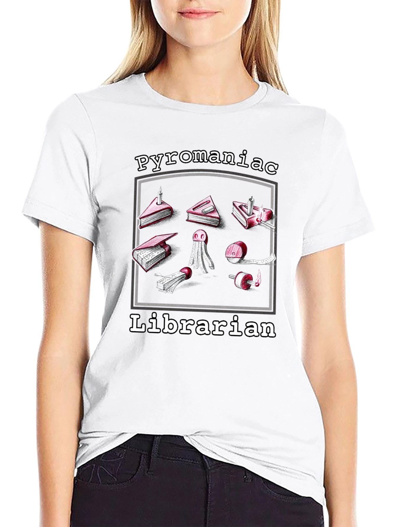 Pyromaniac Librarian Graphic Tee