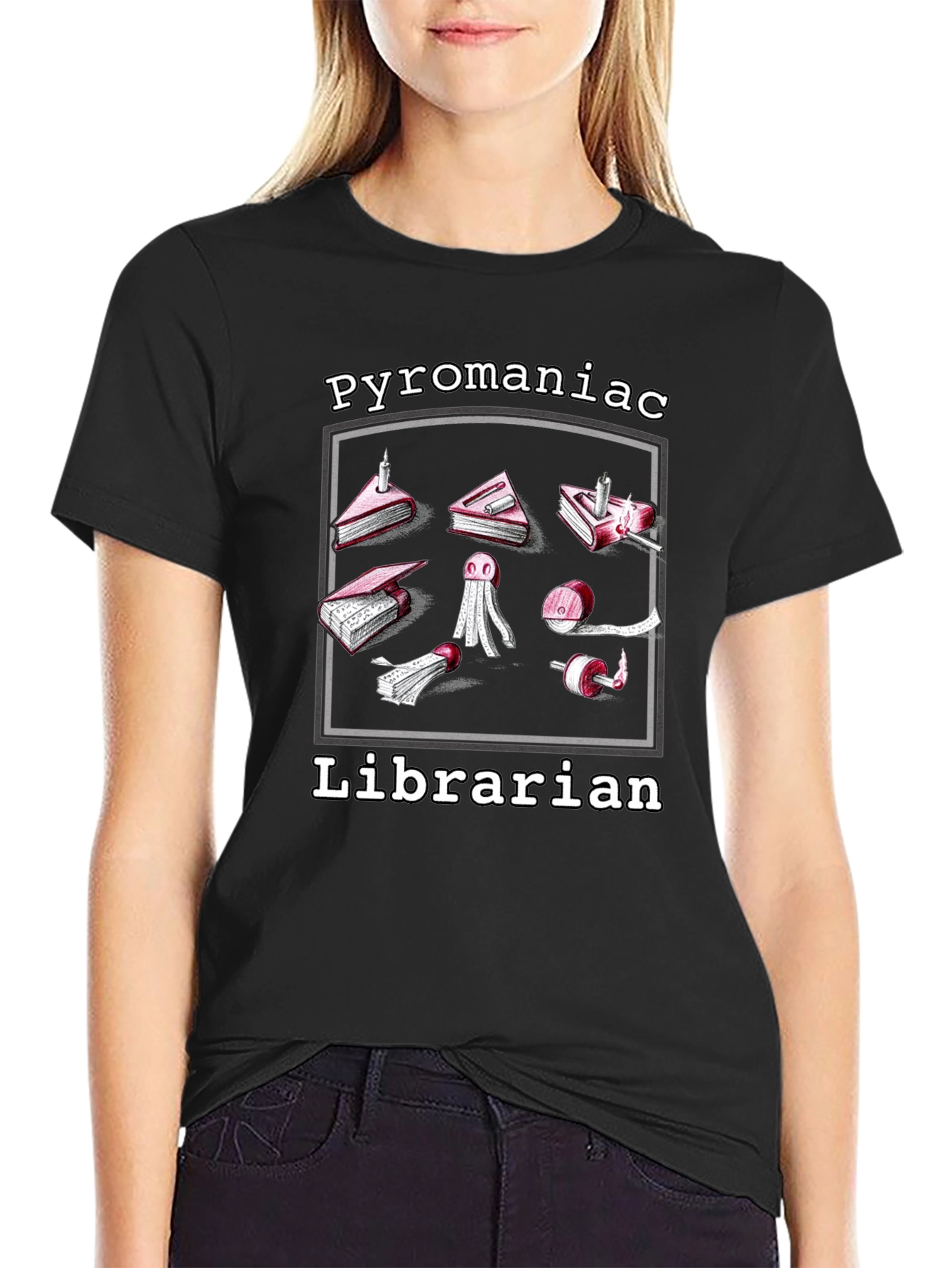 Pyromaniac Librarian Graphic Tee