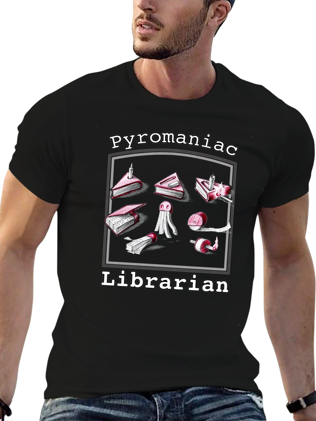 Pyromaniac Librarian Graphic Tee