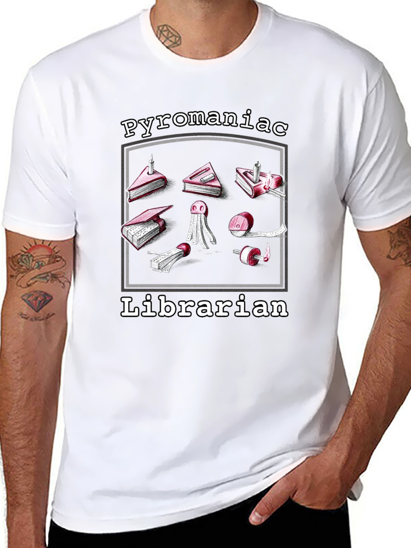 Pyromaniac Librarian Graphic Tee
