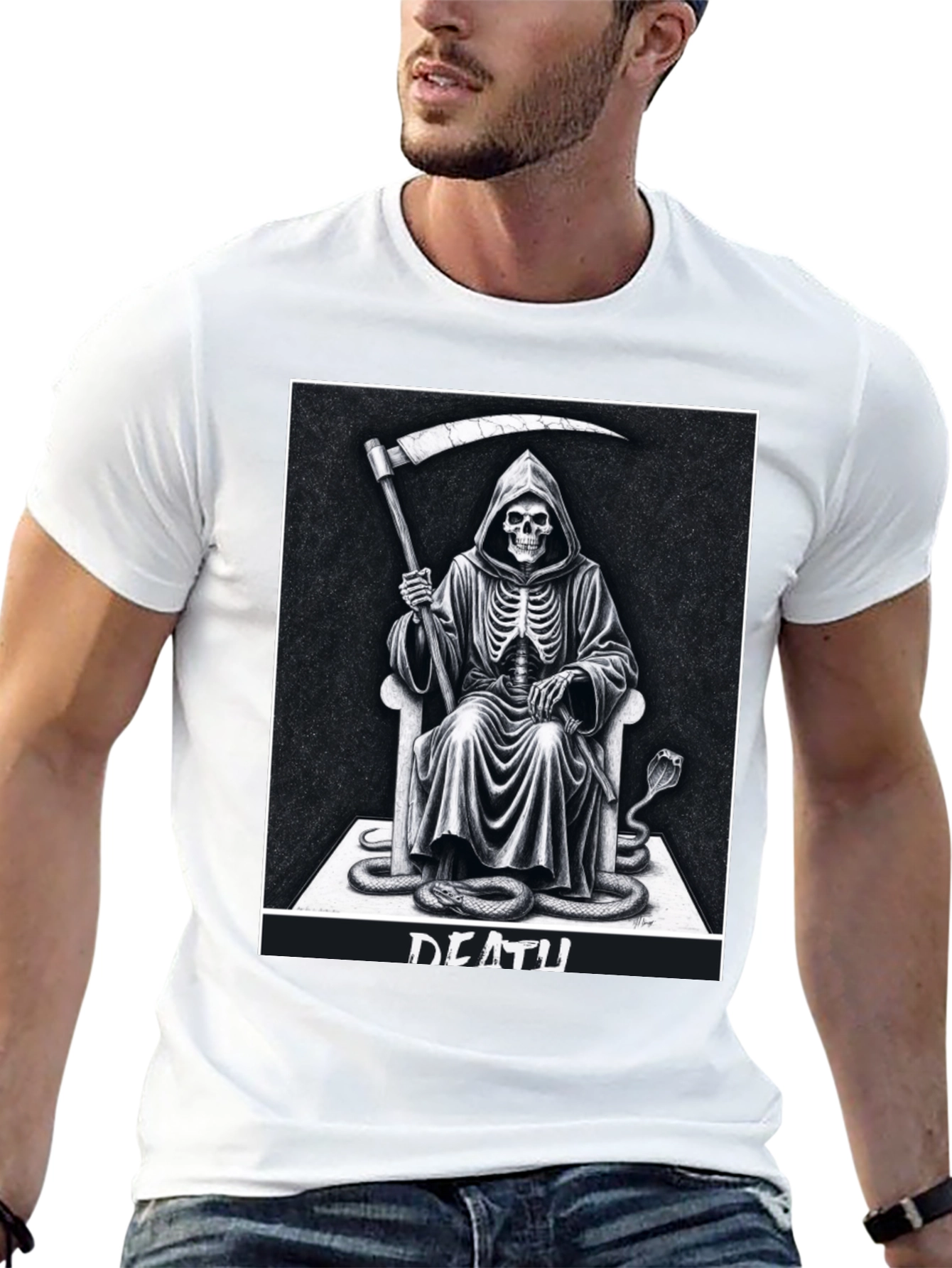 Grim Reaper Graphic Tee - Death Design T-Shirt