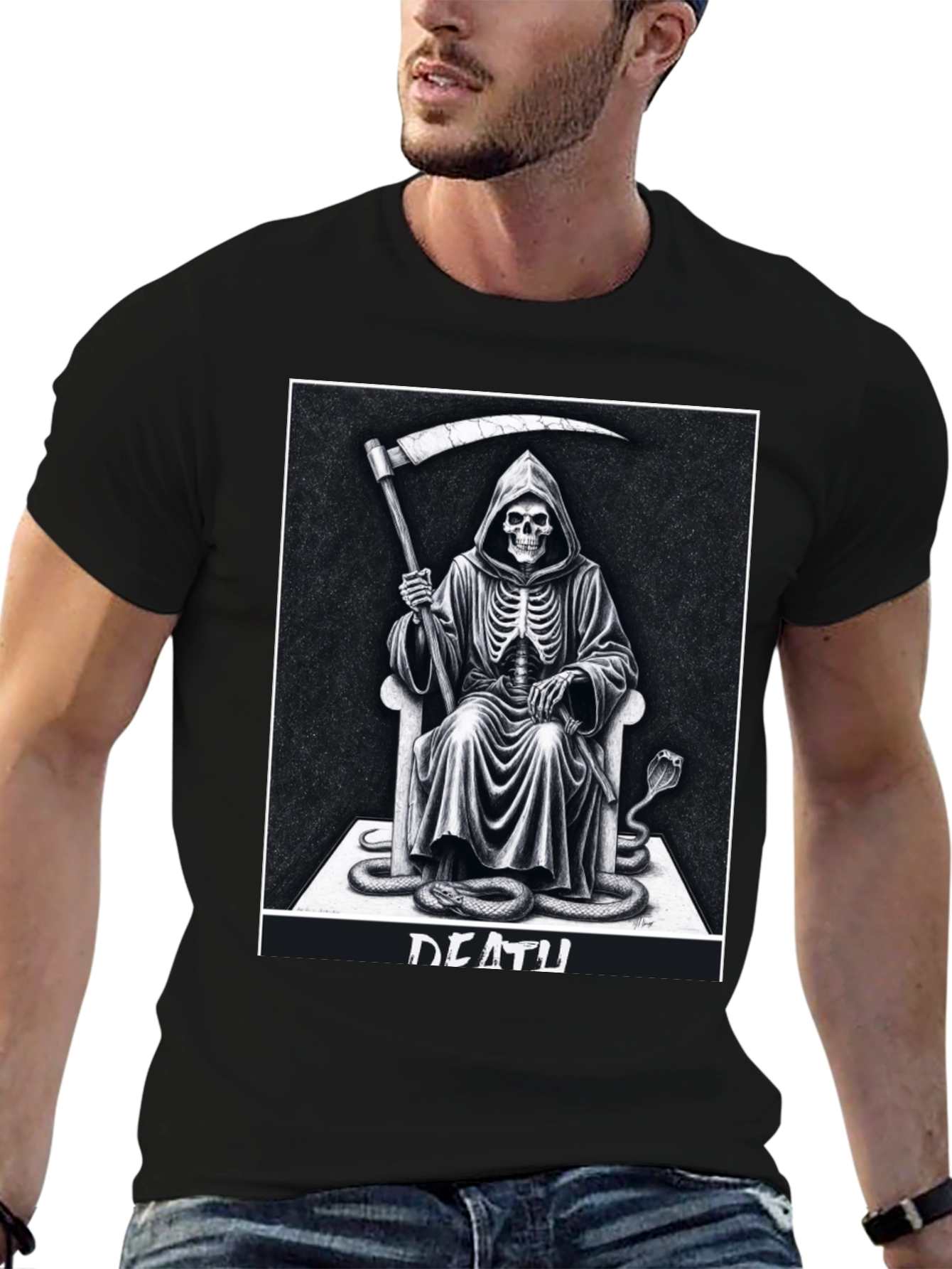 Grim Reaper Graphic Tee - Death Design T-Shirt