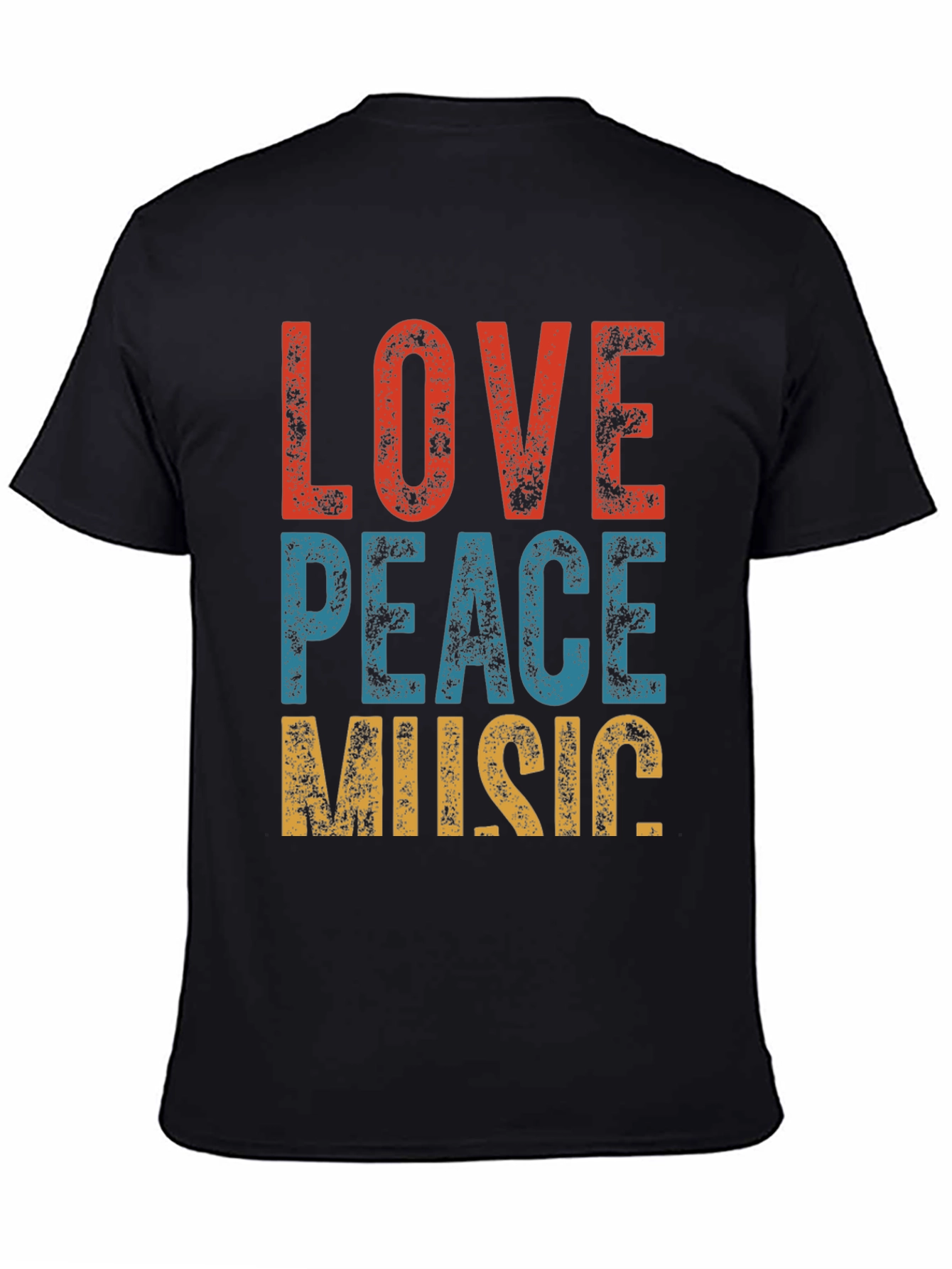 Retro Love Peace Music Graphic Tee