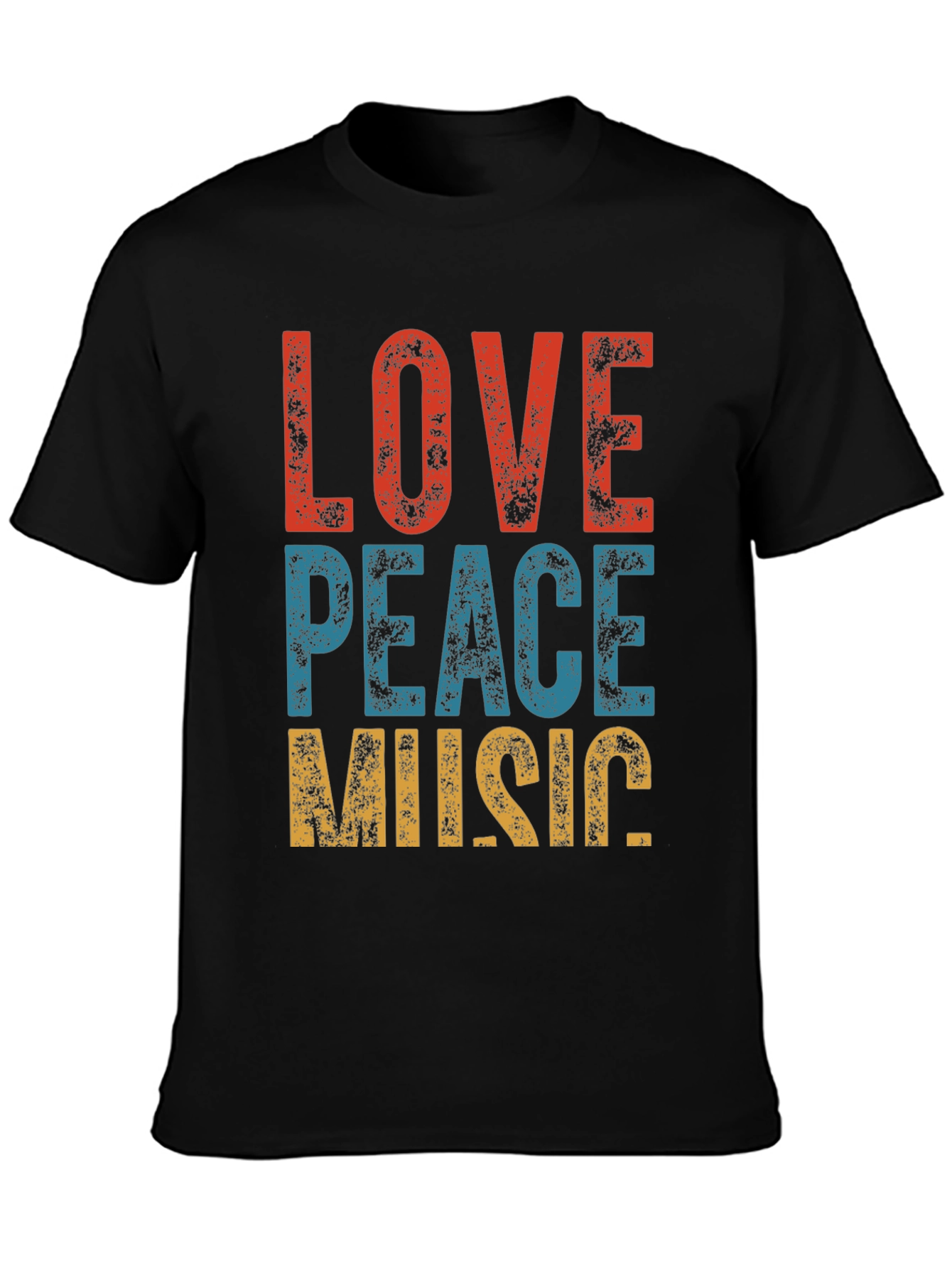 Retro Love Peace Music Graphic Tee
