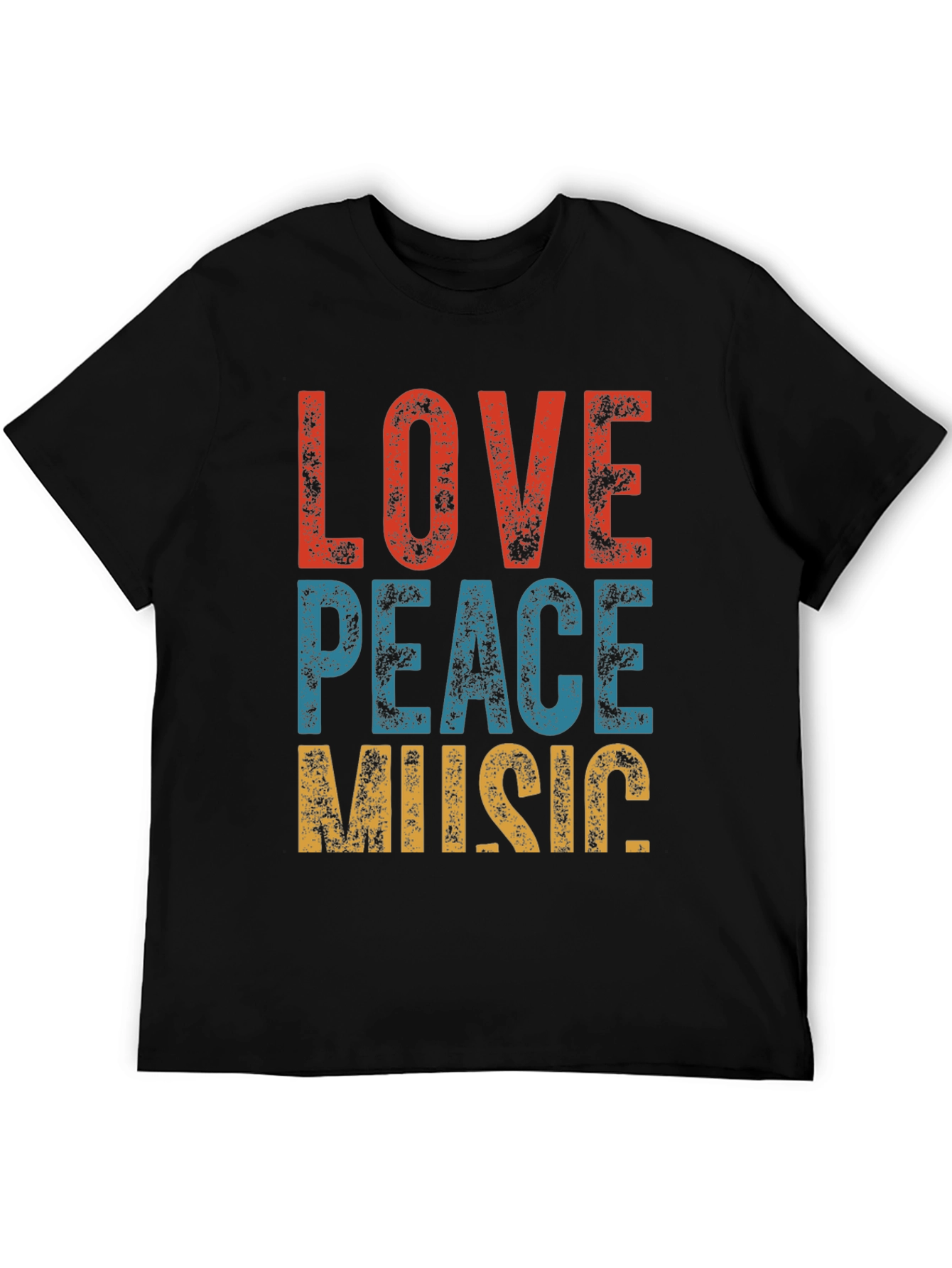 Retro Love Peace Music Graphic Tee