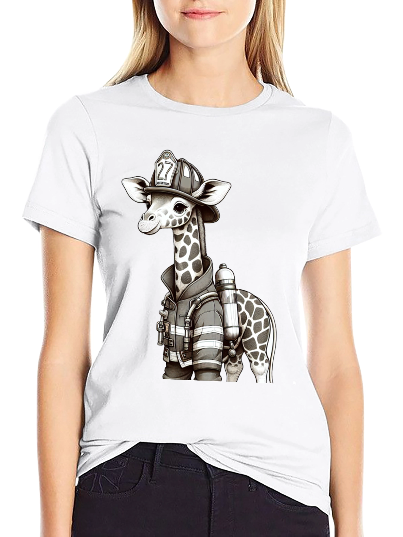 Giraffe Firefighter T-Shirt