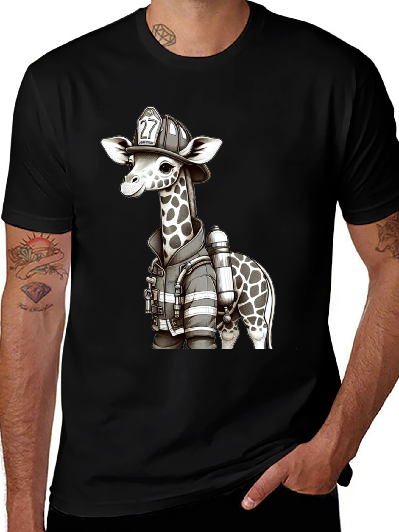 Giraffe Firefighter T-Shirt
