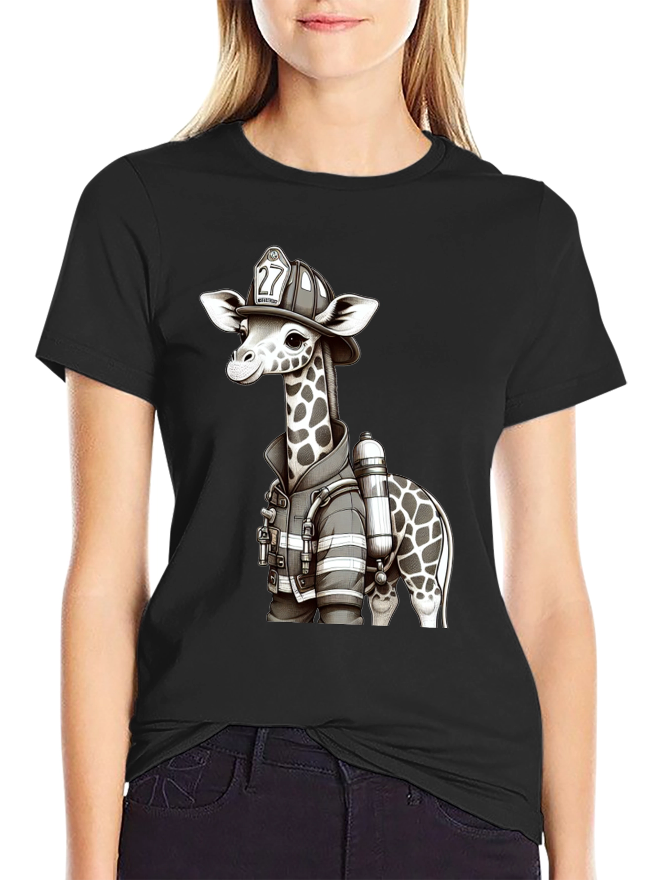 Giraffe Firefighter T-Shirt