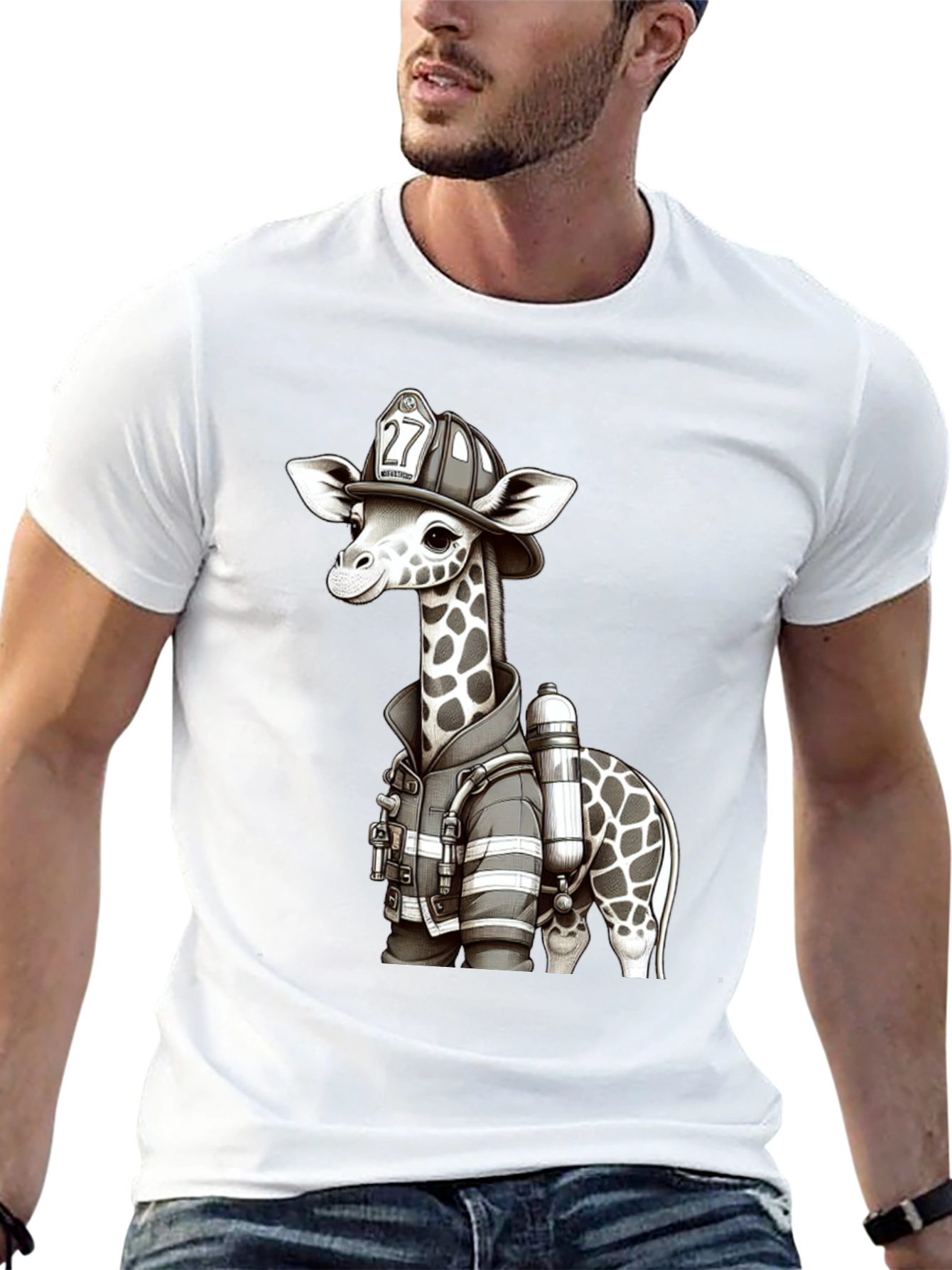 Giraffe Firefighter T-Shirt