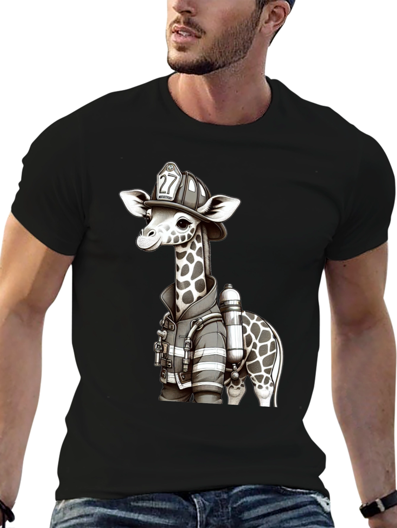 Giraffe Firefighter T-Shirt