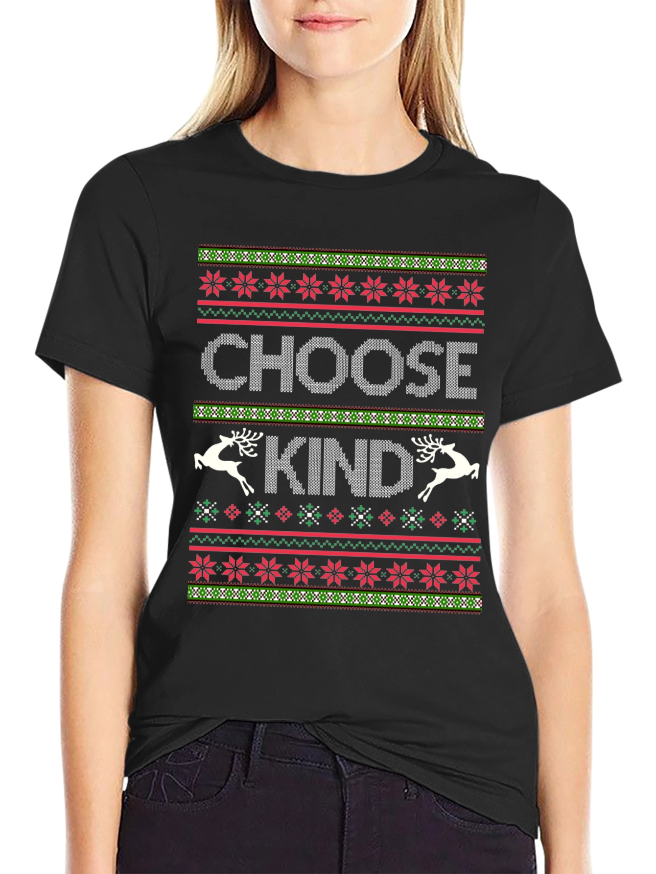 Choose Kind Ugly Christmas Sweater T-Shirt