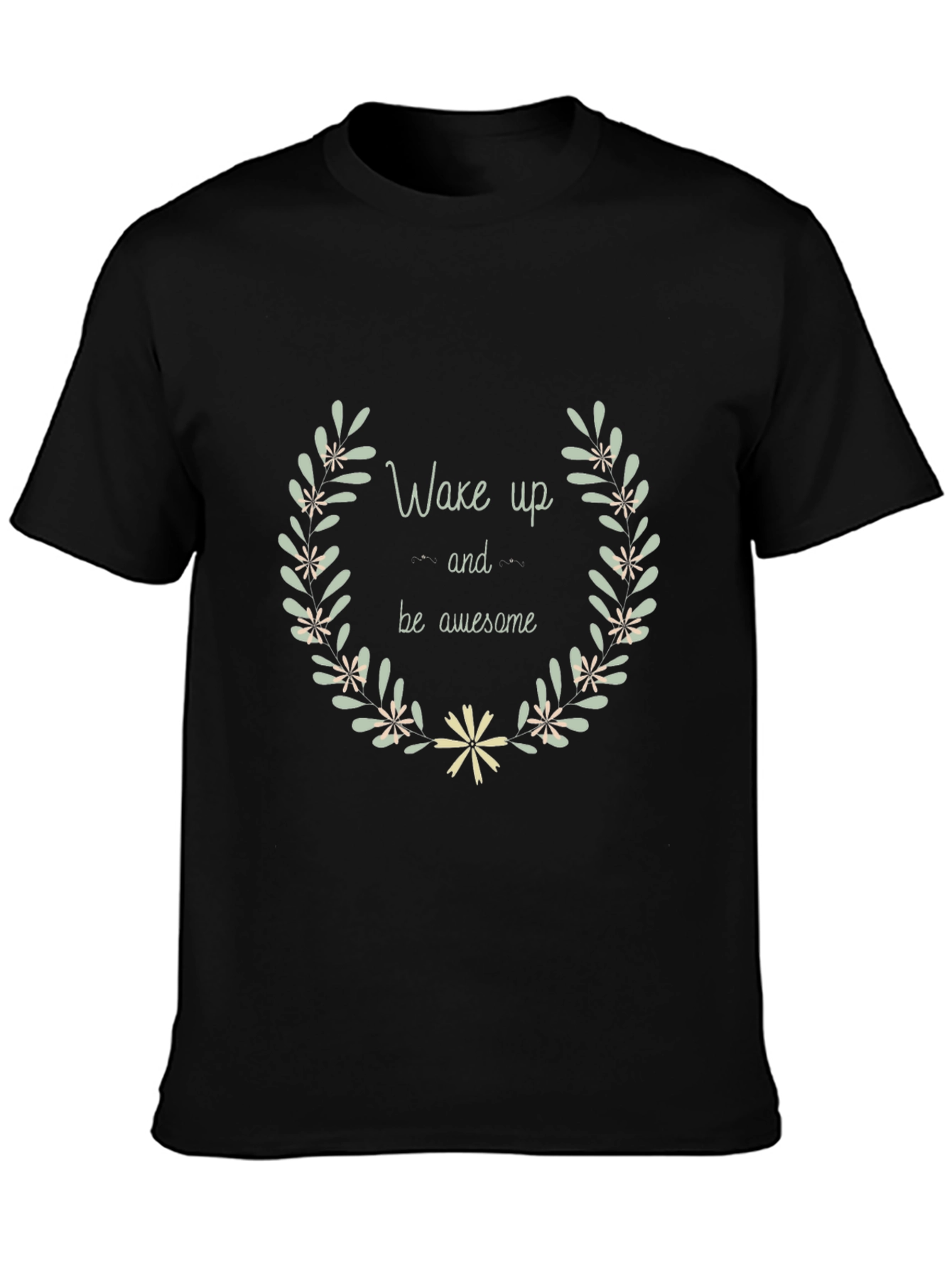 Wake Up & Be Awesome Black Graphic Tee