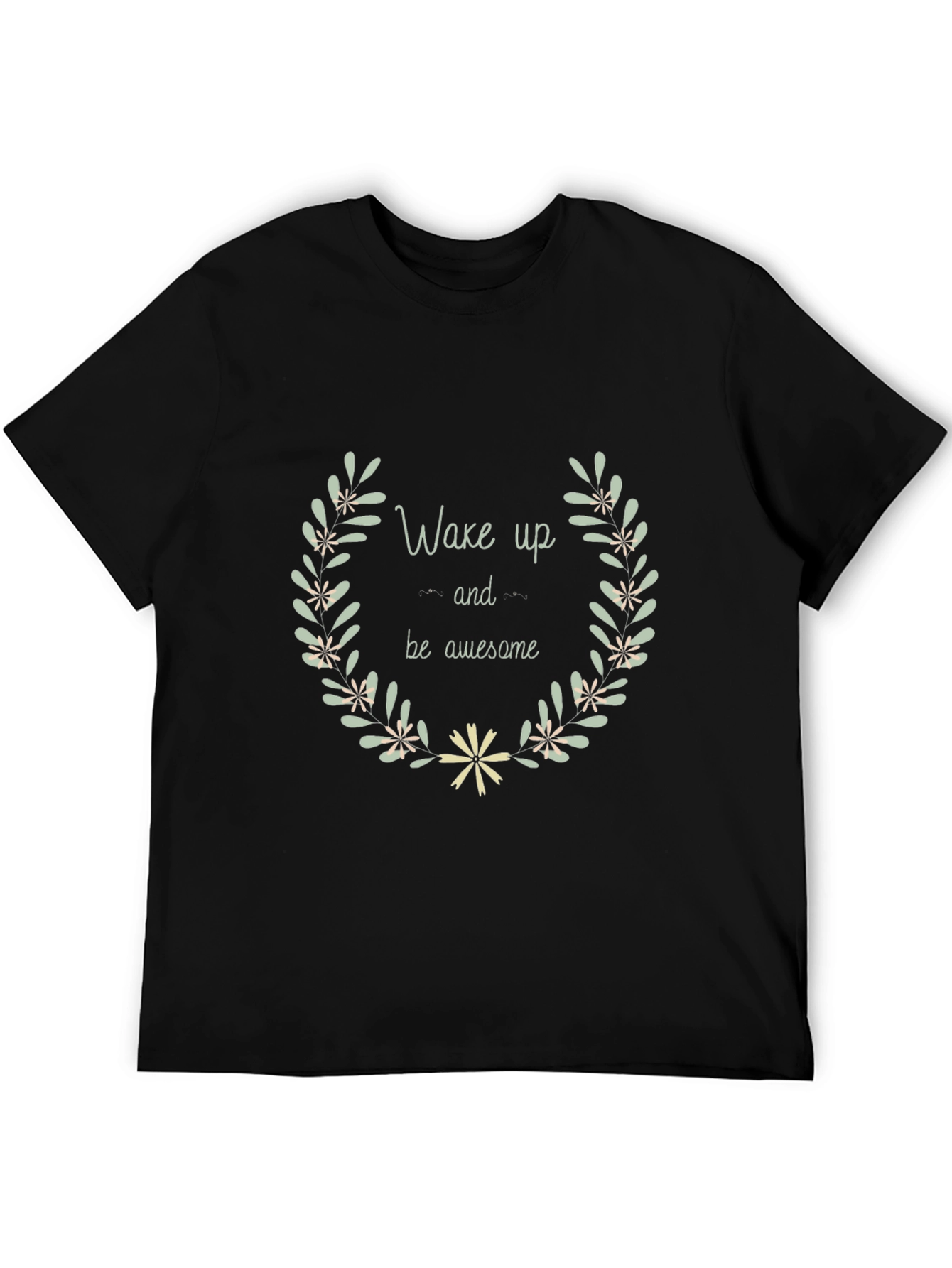 Wake Up & Be Awesome Black Graphic Tee