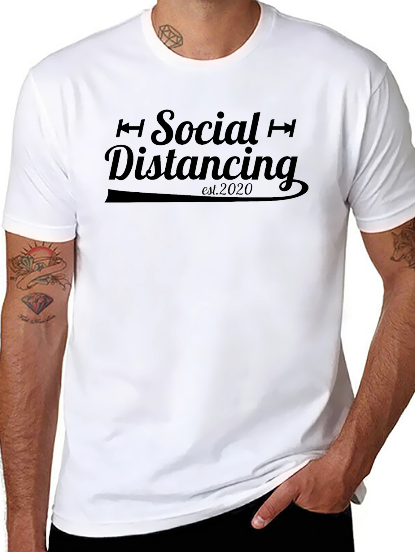 Social Distancing 2020 Black T-Shirt