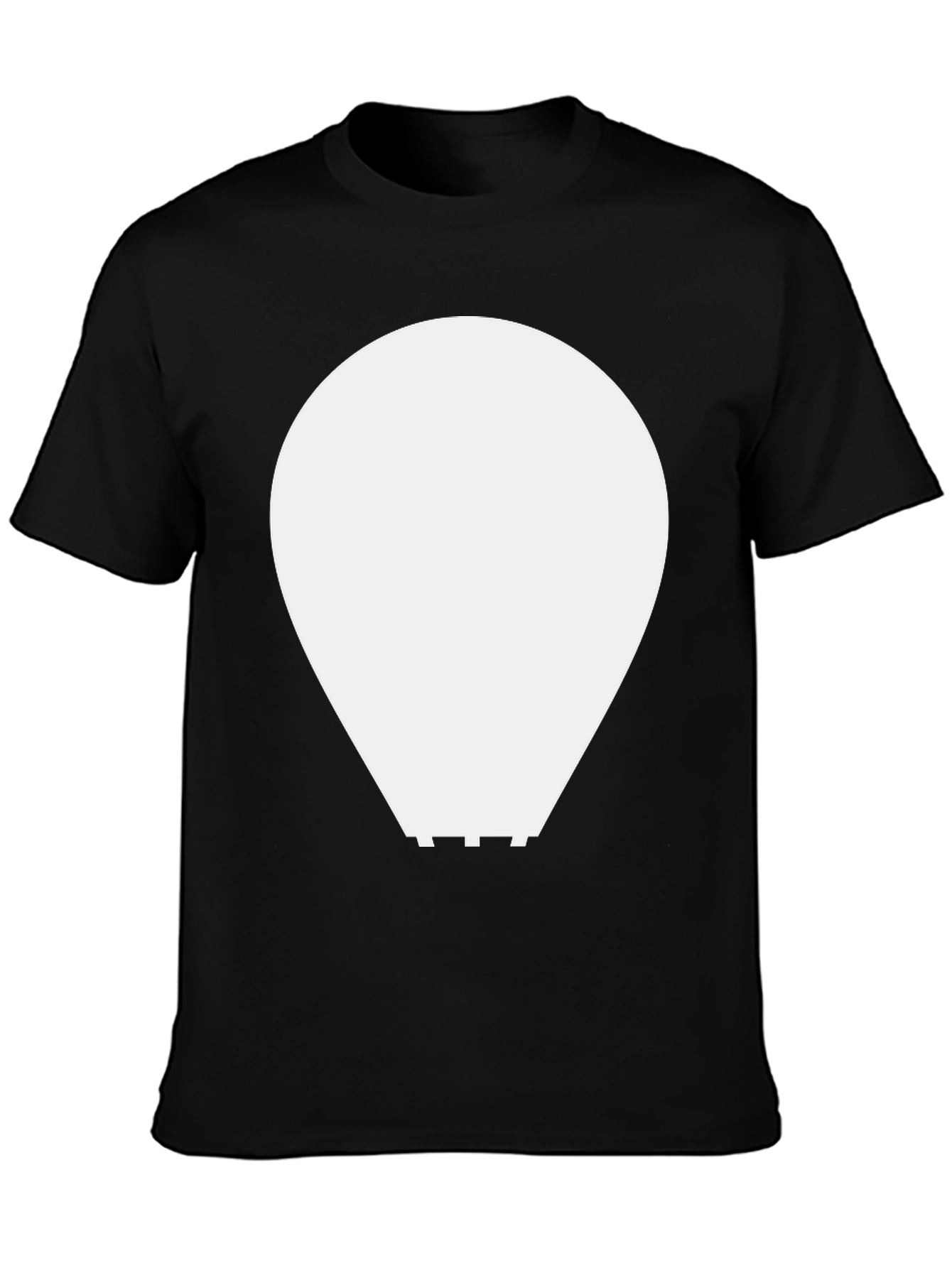 Abstract White Graphic on Black Crew Neck Tee