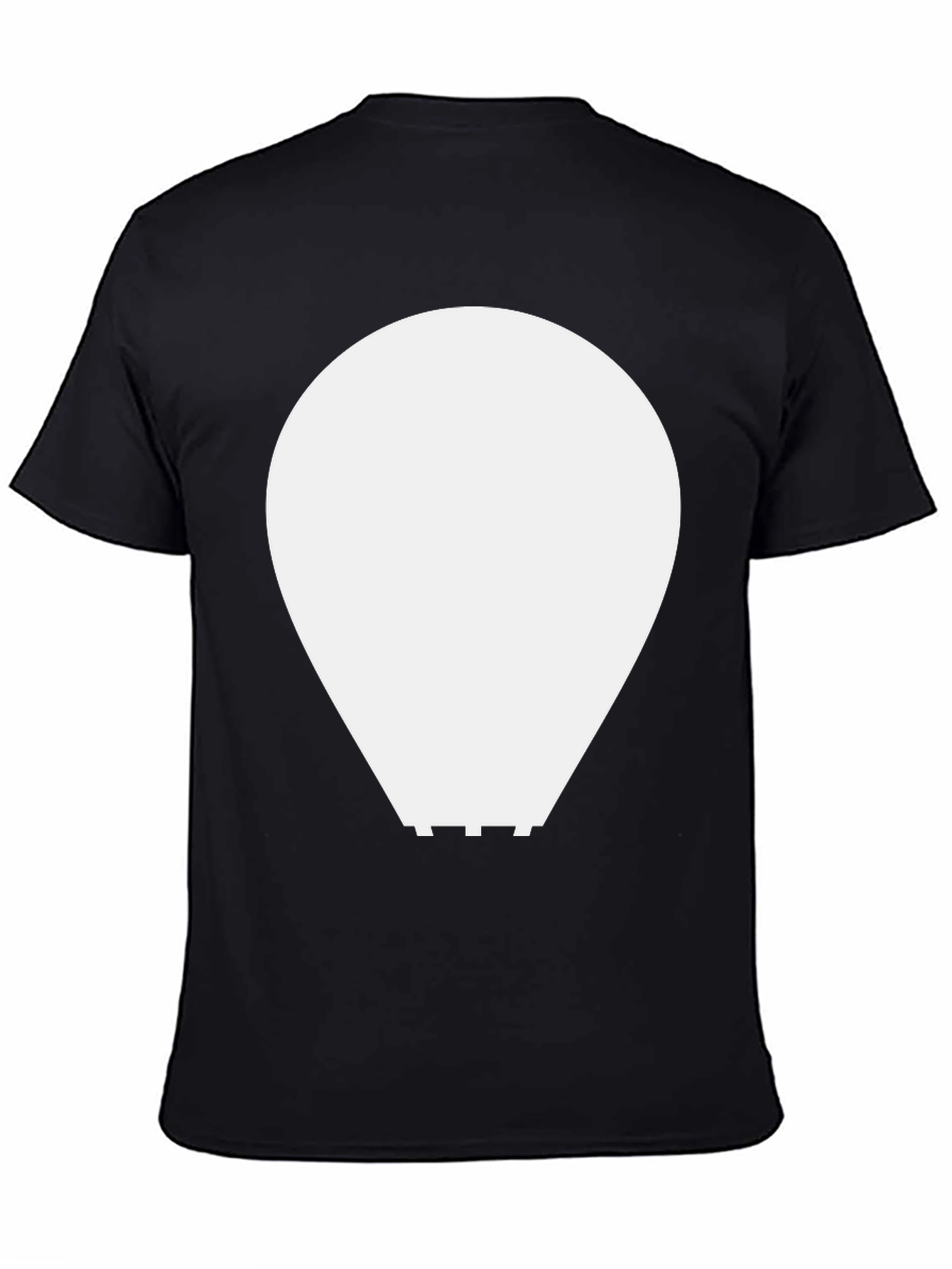 Abstract White Graphic on Black Crew Neck Tee