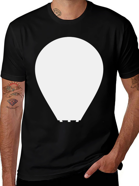 Abstract White Graphic on Black Crew Neck Tee