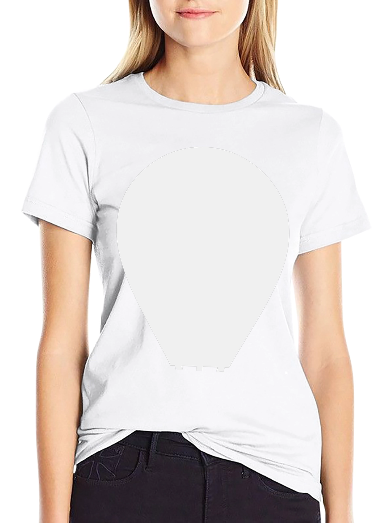 Abstract White Graphic on Black Crew Neck Tee