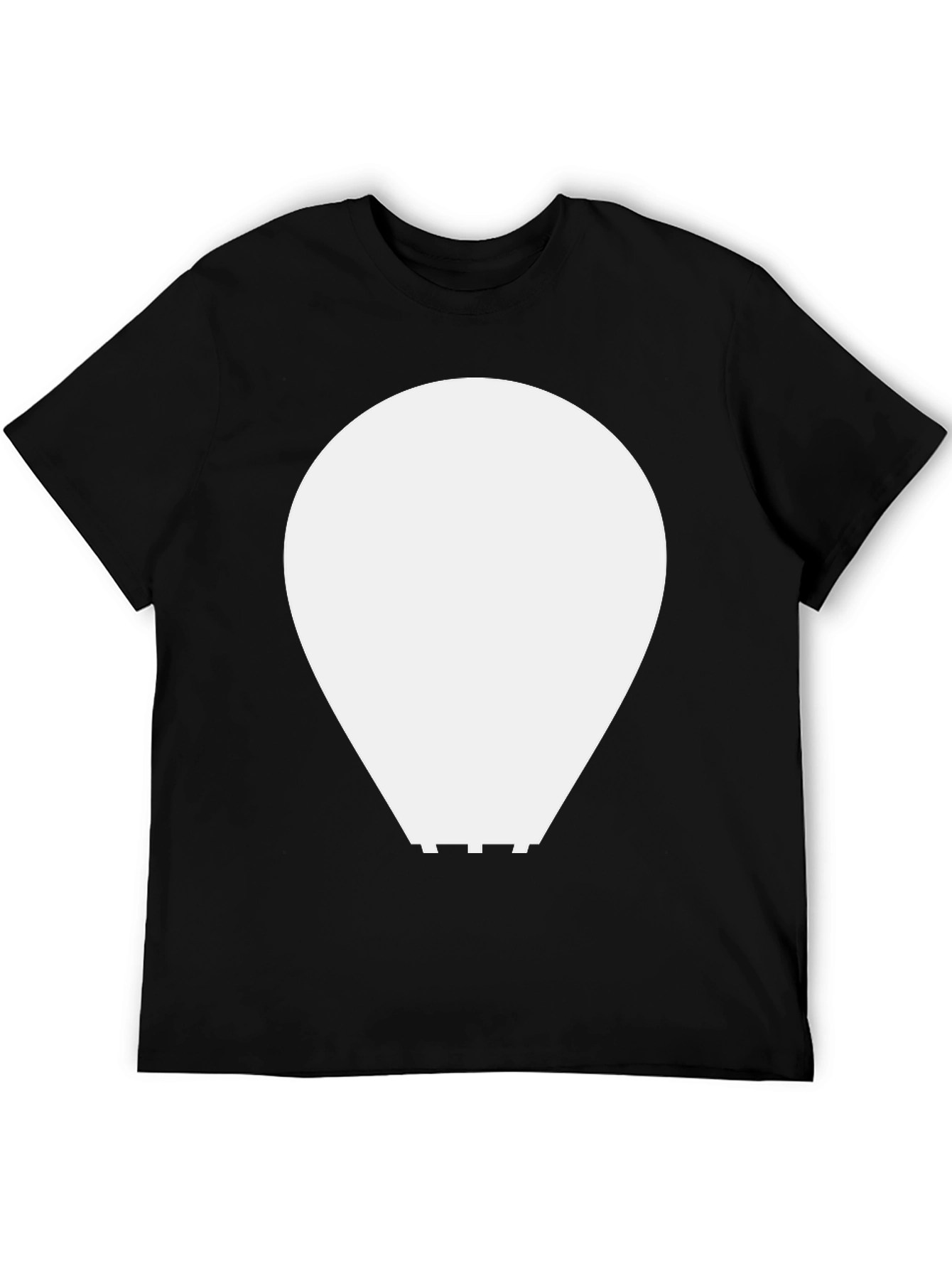 Abstract White Graphic on Black Crew Neck Tee