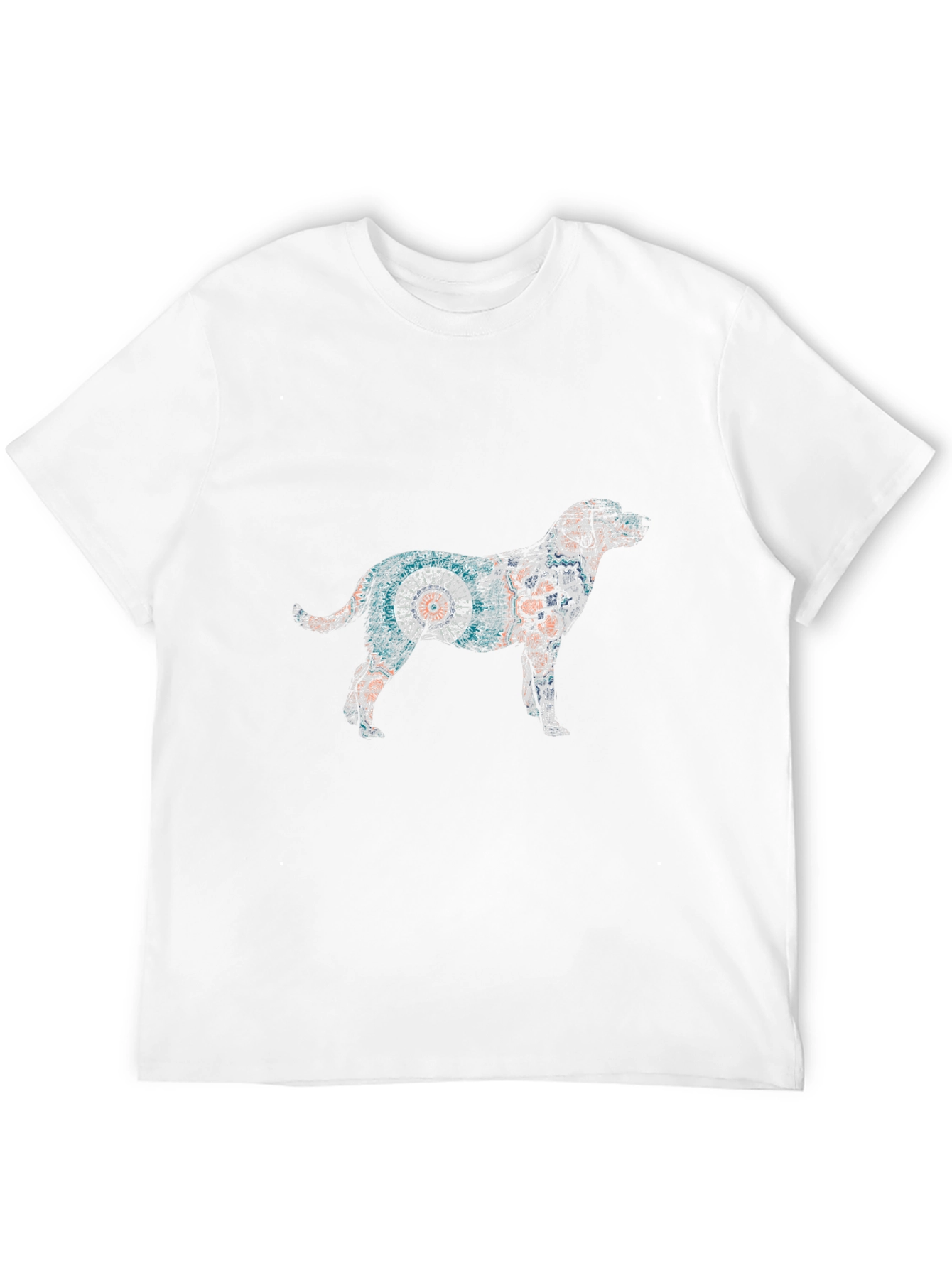 Dog Art Graphic Tee - Black Cotton Casual T-Shirt