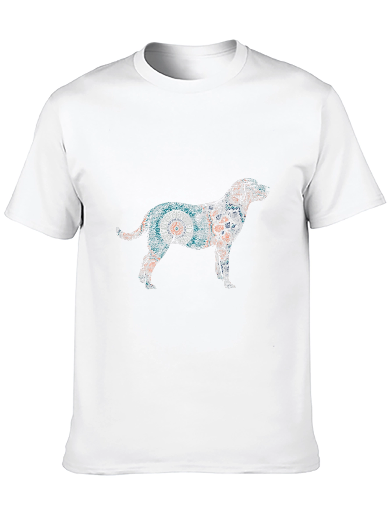 Dog Art Graphic Tee - Black Cotton Casual T-Shirt