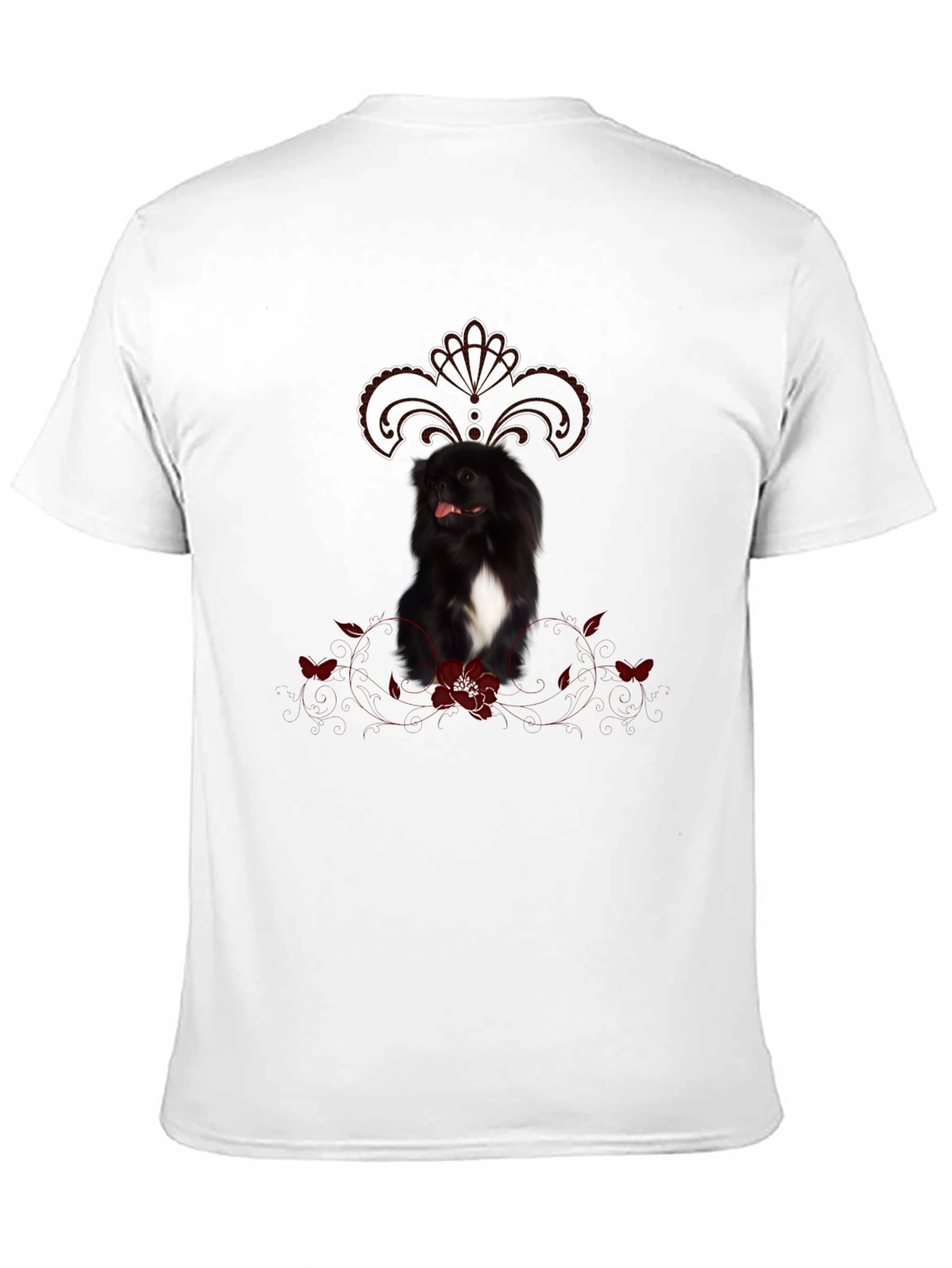 Black Dog T-Shirt With Fleur-De-Lis