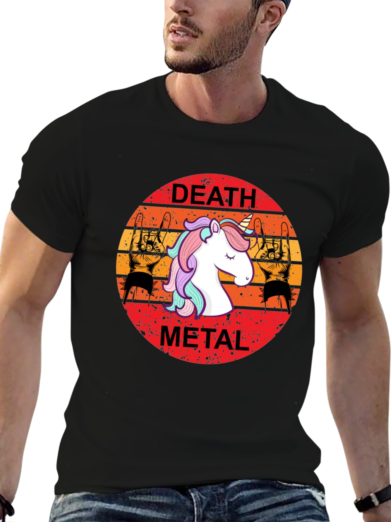 Death Metal Unicorn Graphic Tee