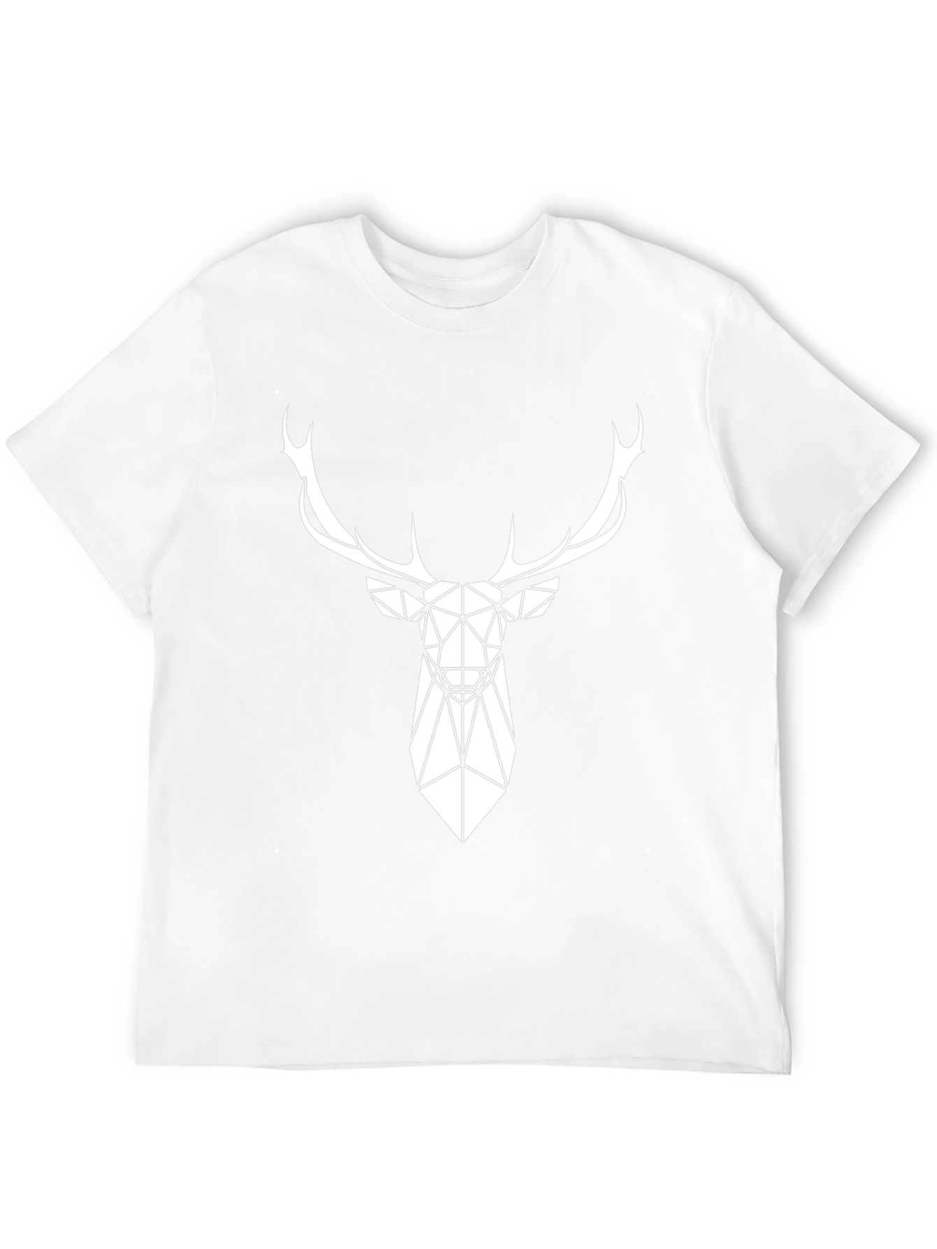 Geometric Deer Graphic Tee - Modern Black T-Shirt