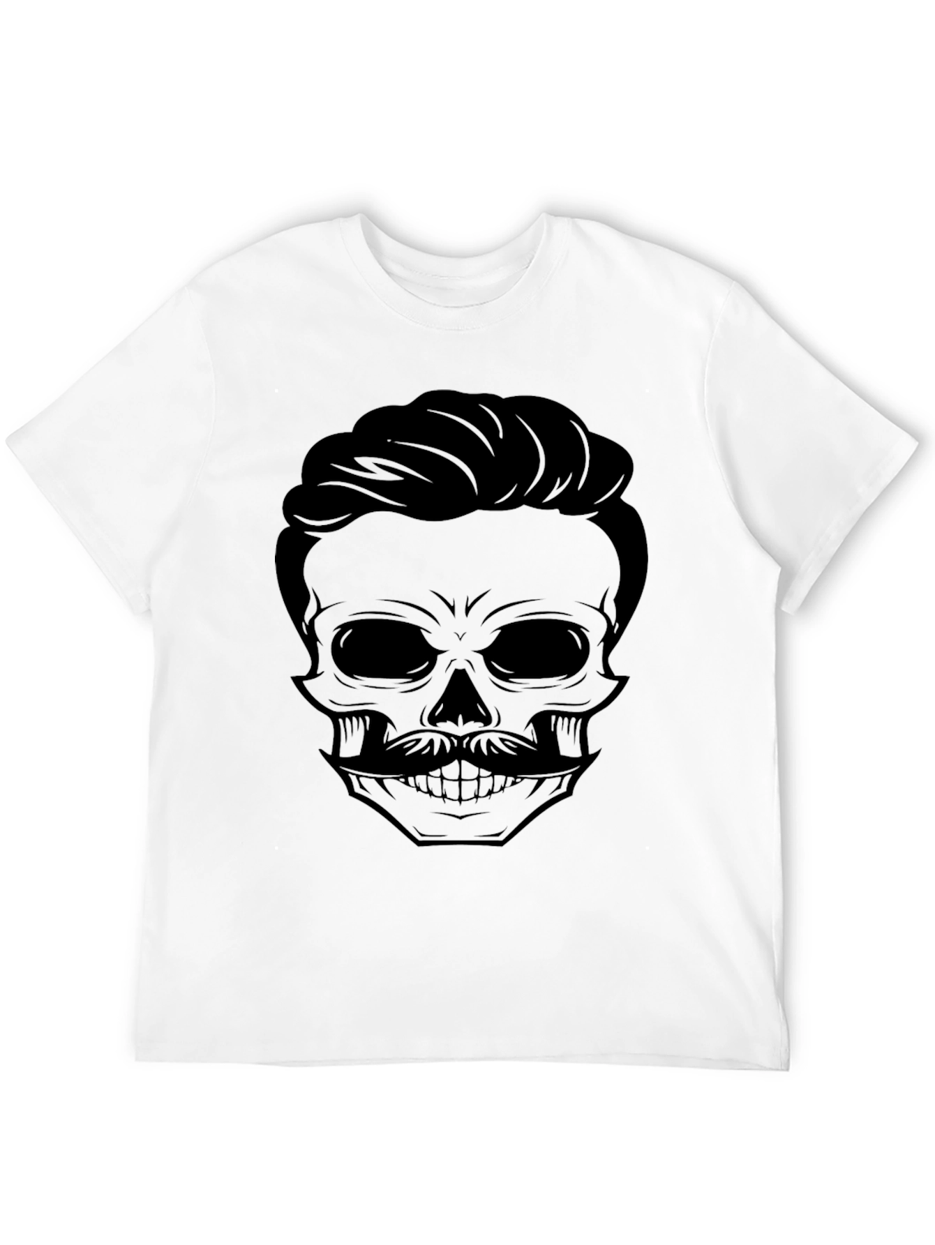 Skull and Mustache Graphic T-Shirt - Mens