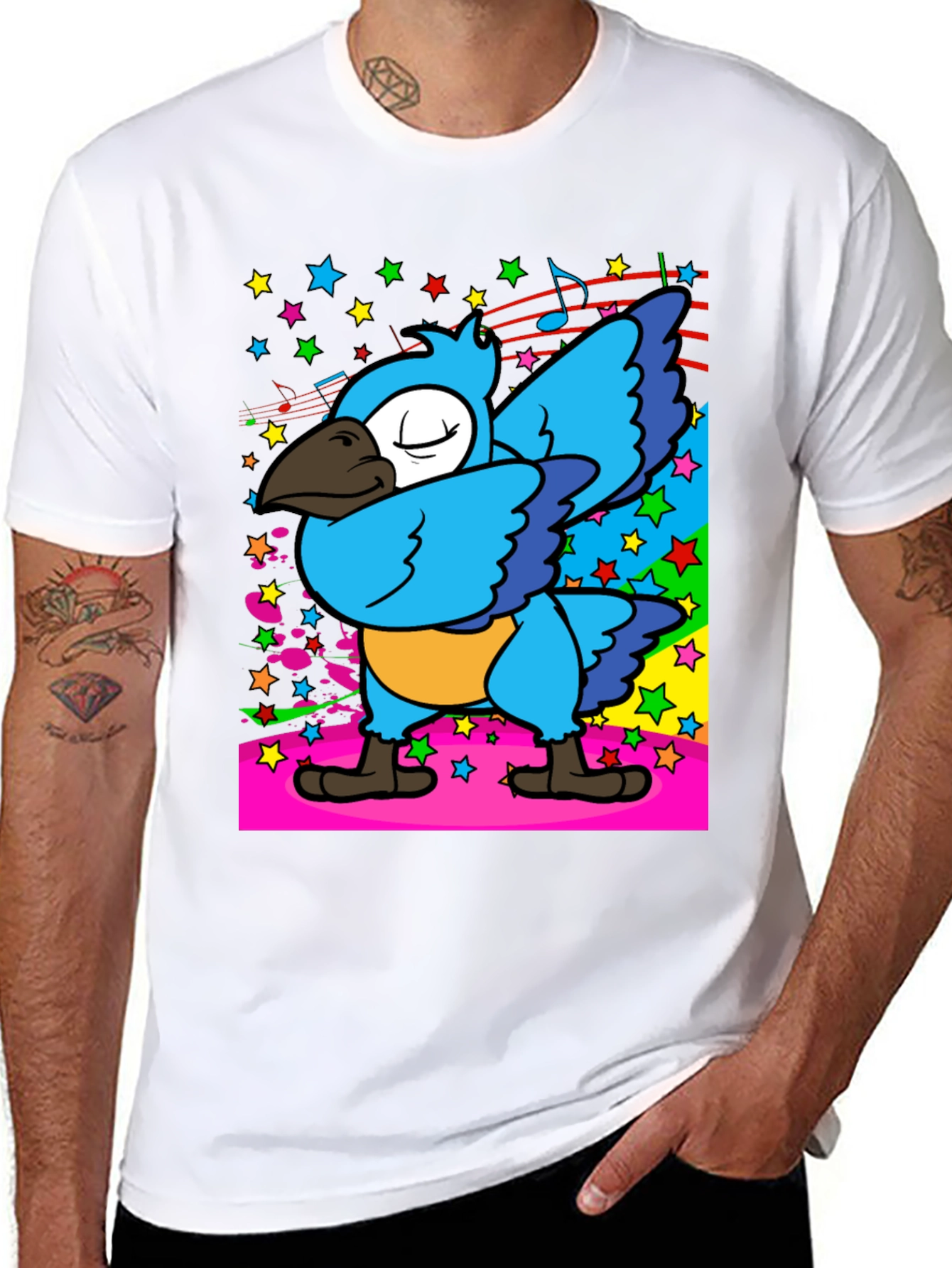 Dabbing Parrot Mens T-Shirt