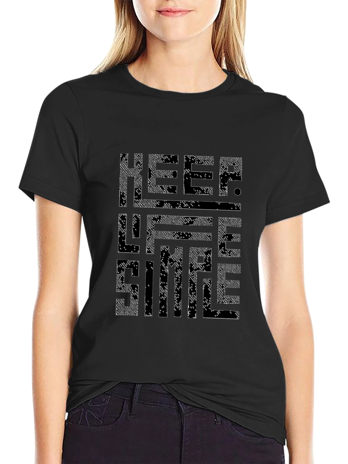 Keep Life Simple Graphic Tee - Black Casual T-Shirt
