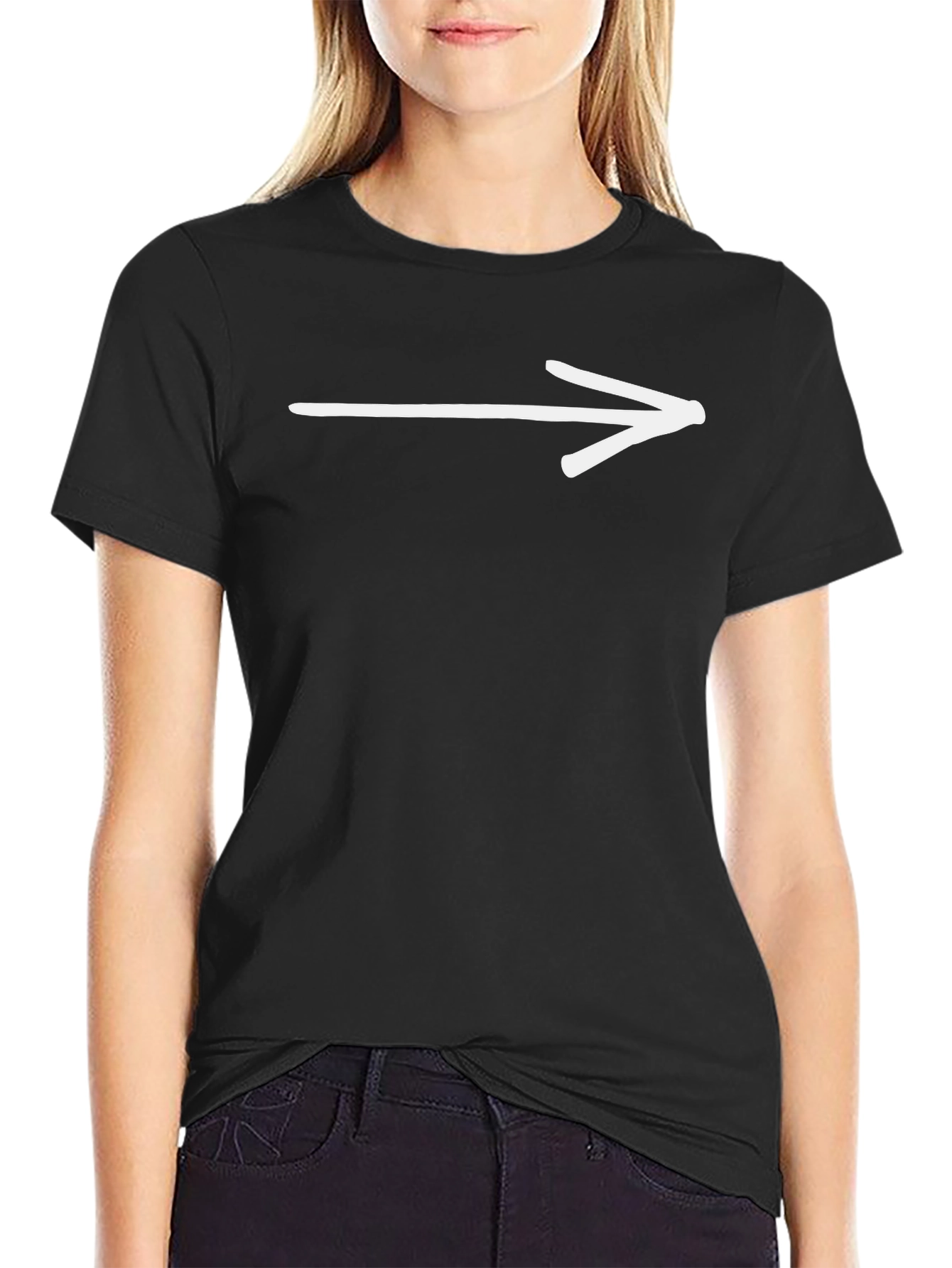Right Arrow Black Graphic Tee - Directional Style