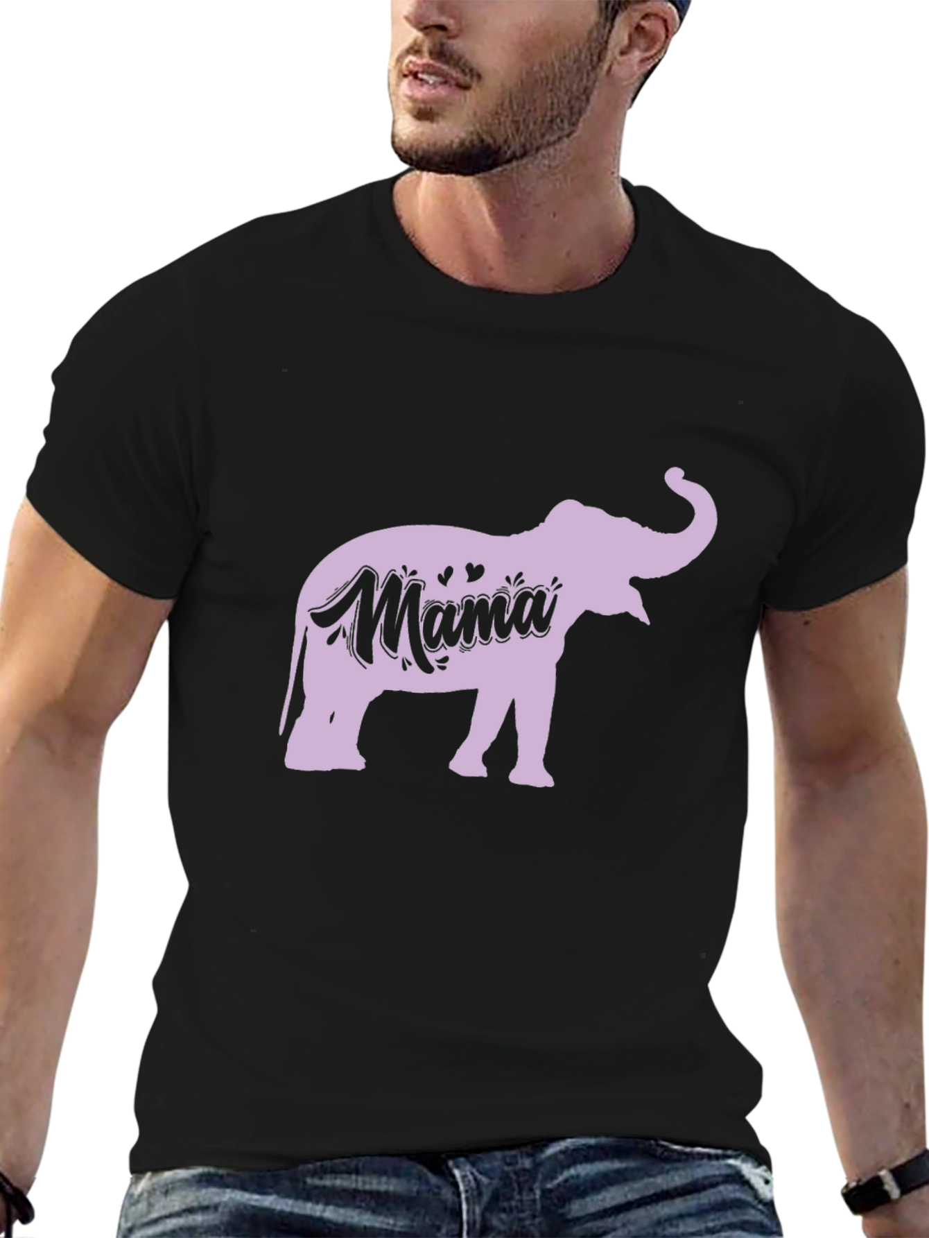 Mama Elephant Graphic Tee - Black Casual Shirt