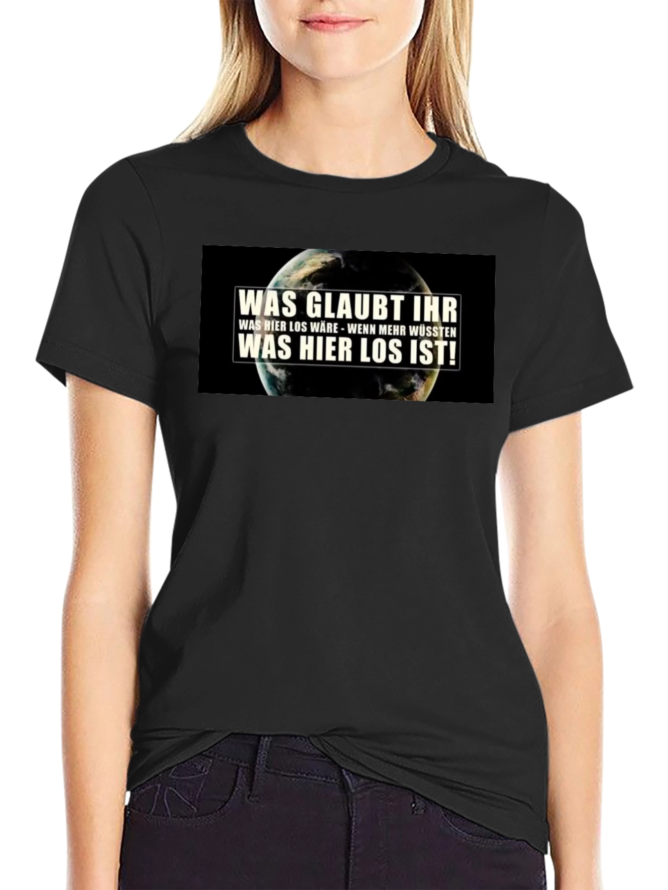 Earth Whats Going On Black Graphic T-Shirt