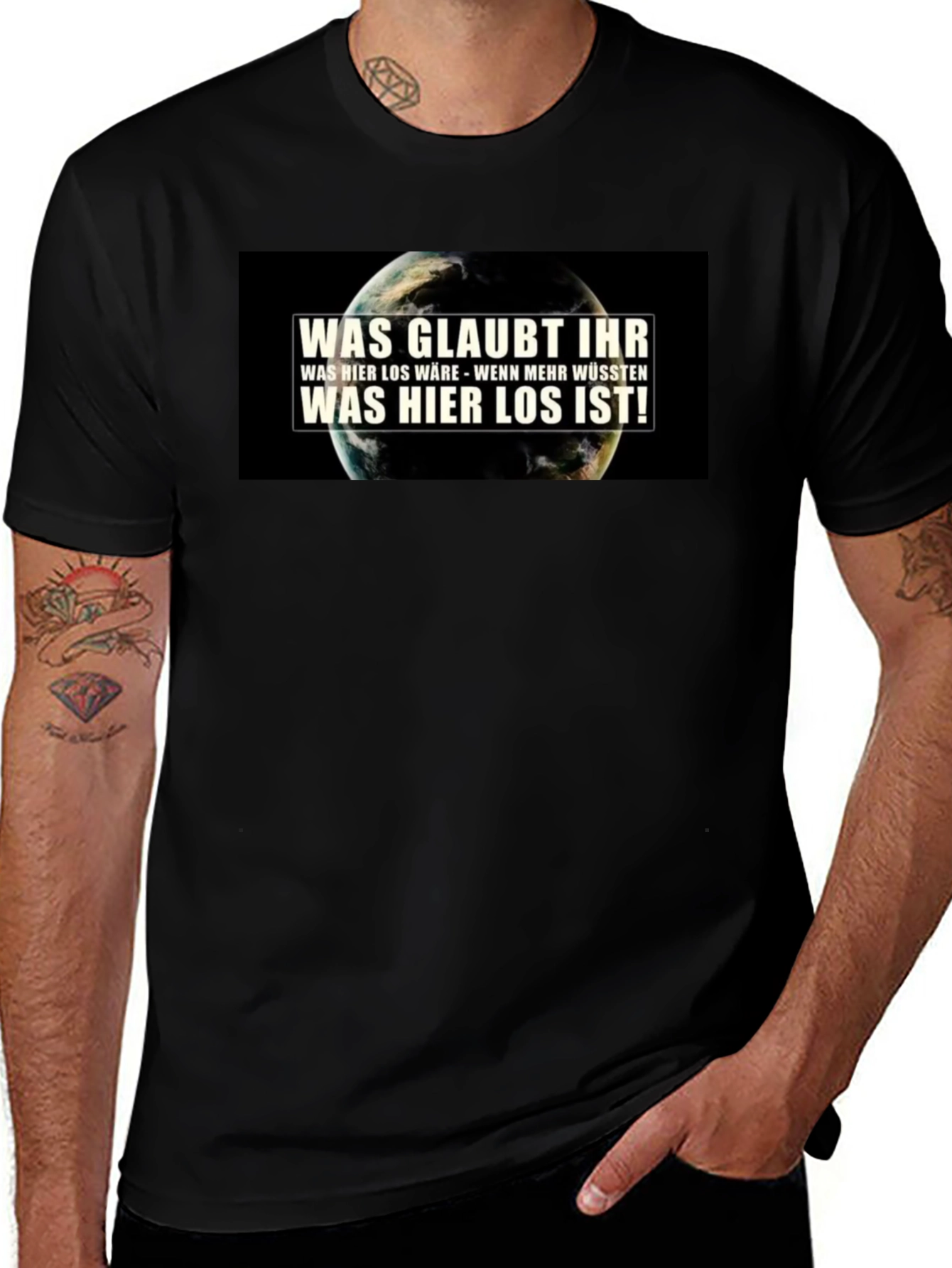 Earth Whats Going On Black Graphic T-Shirt