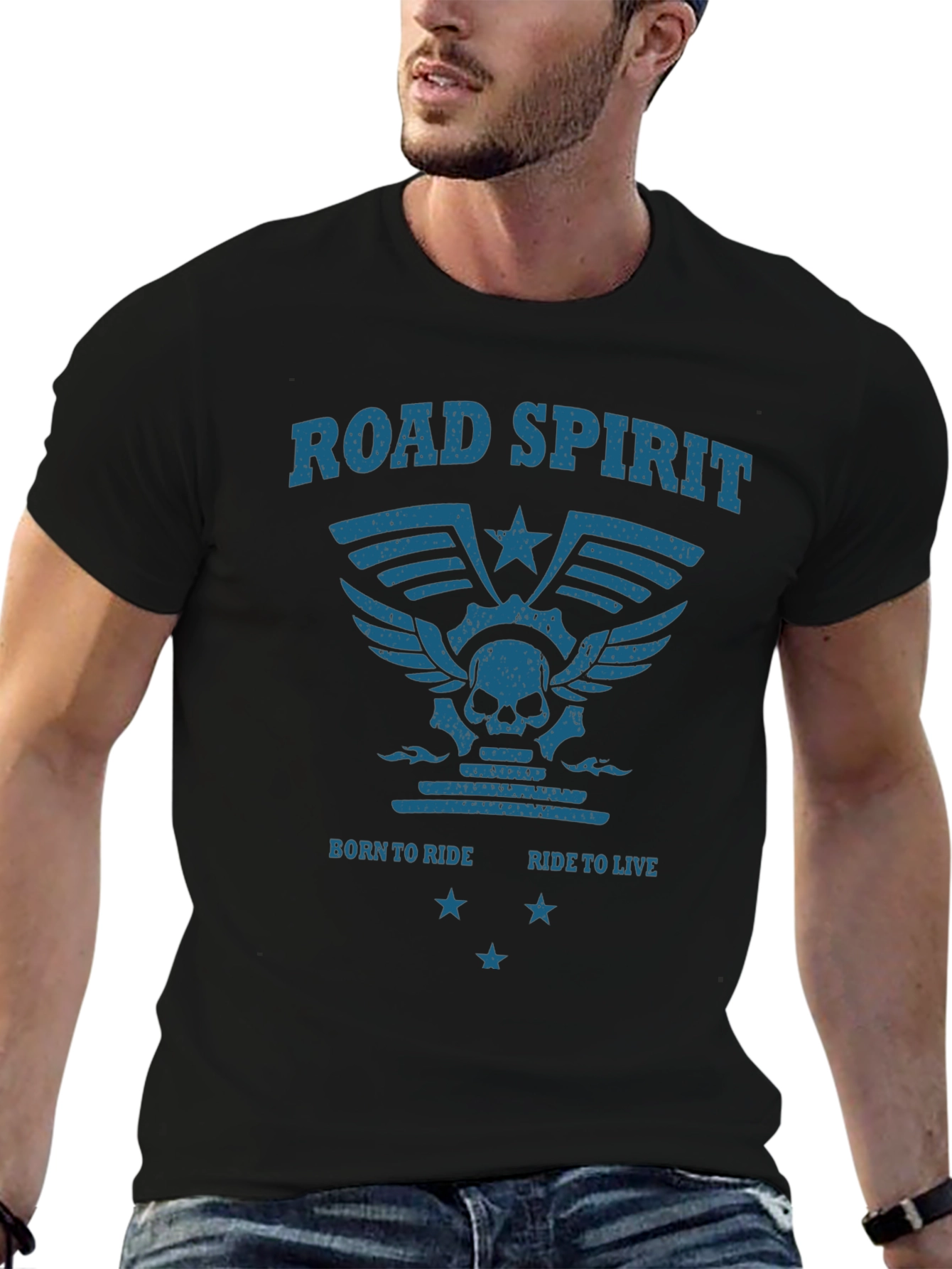 Road Spirit Graphic T-Shirt - Born to Ride