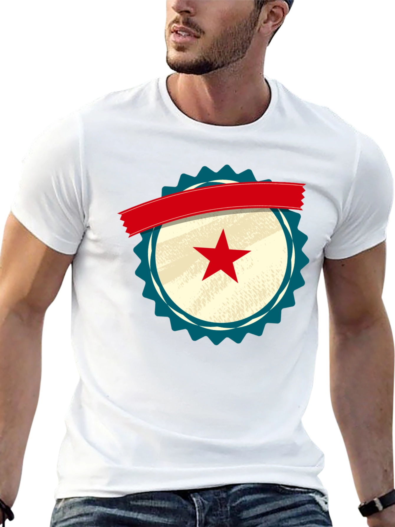 Retro Star Emblem Black T-Shirt