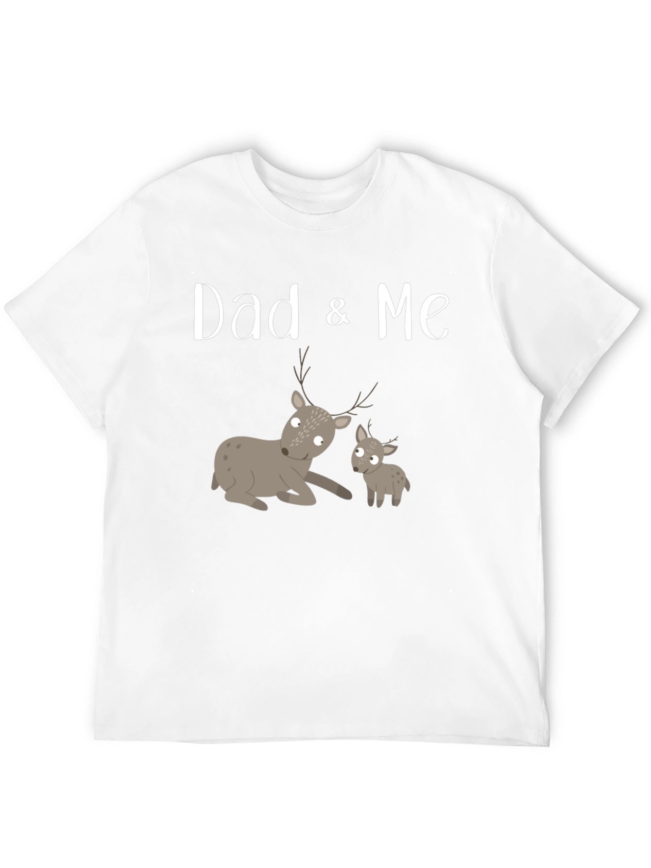 Dad & Me Deer Graphic Tee - Black Cotton
