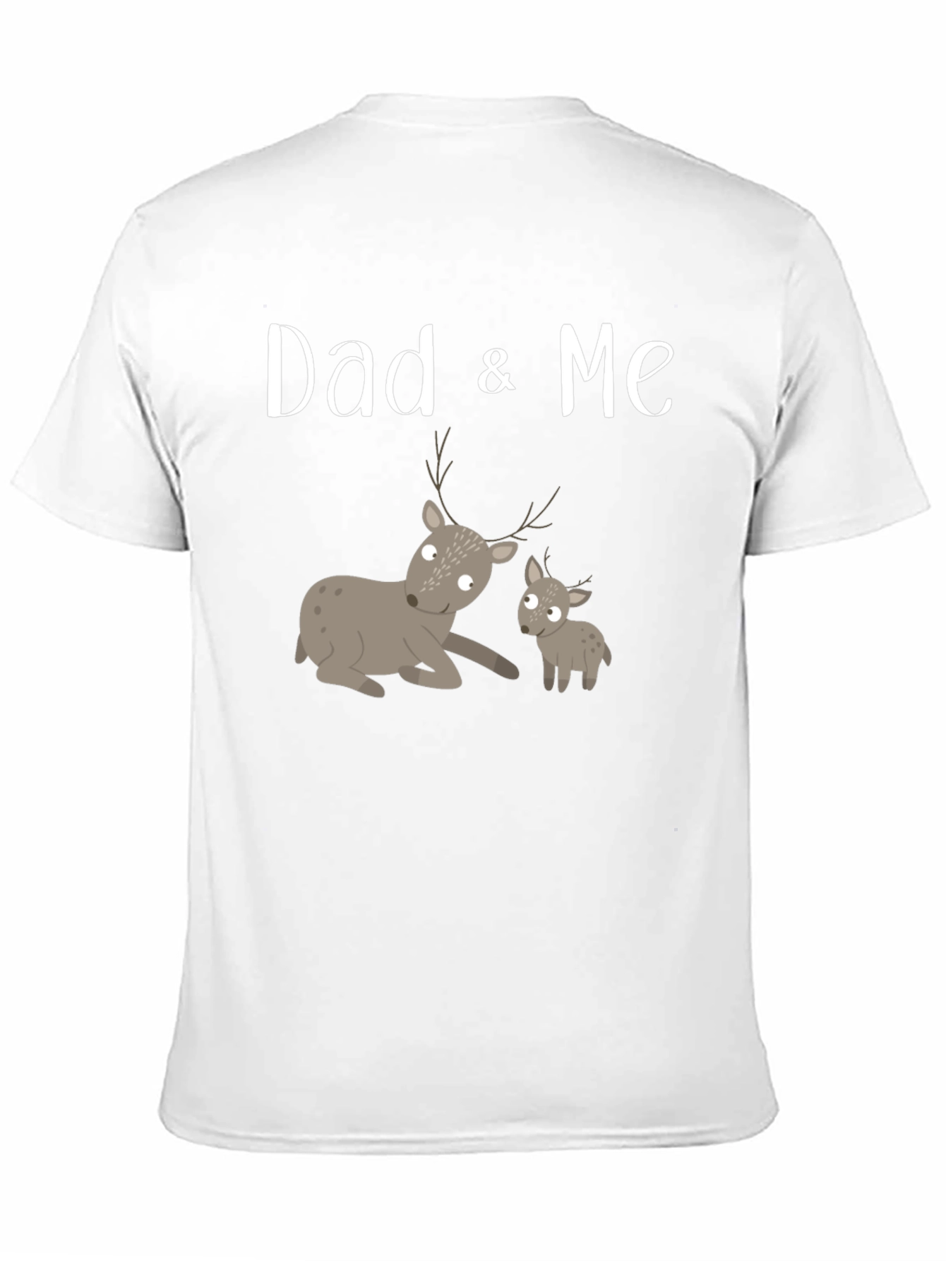 Dad & Me Deer Graphic Tee - Black Cotton